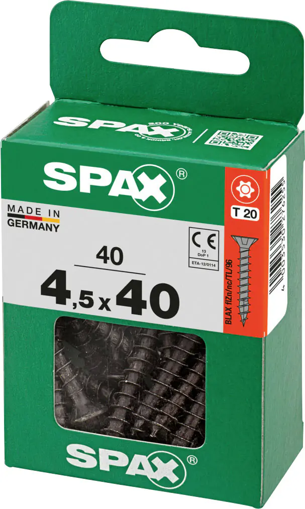 Spax Universalschrauben 4,5 x 40 mm T20 Vollgewinde - 40 Stk. 