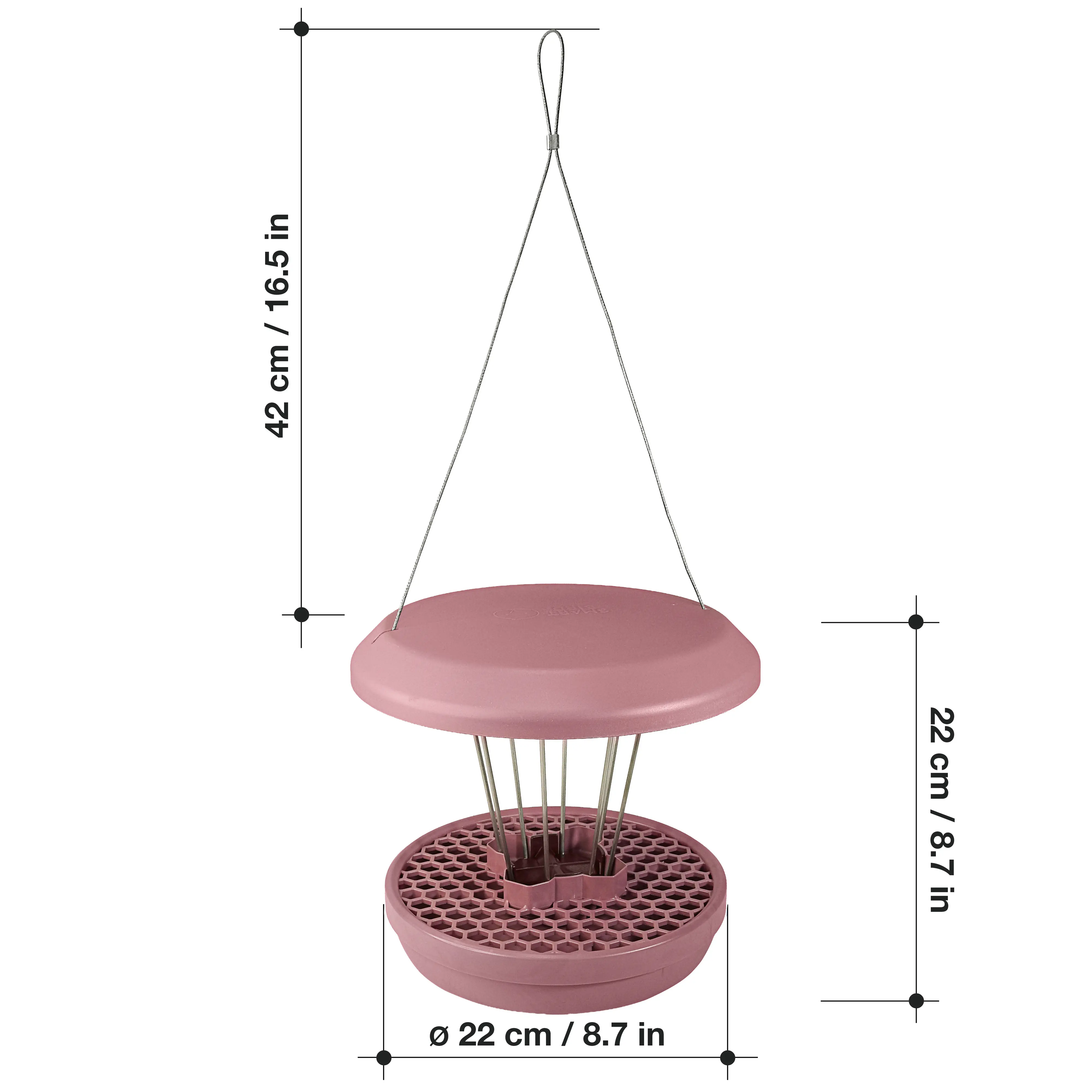 Swissinno Vogelfutterhaus Lucerne 25 x 25 x 22 cm dusty rose