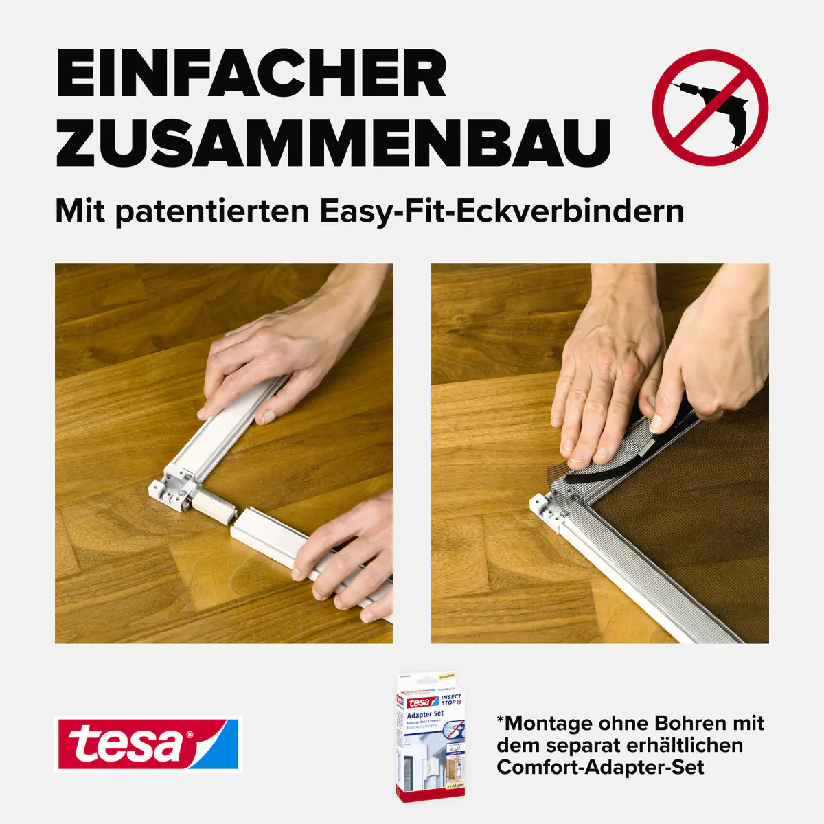 tesa Fliegengitter-Fenster Comfort im Alurahmen 120 x 150 cm weiß