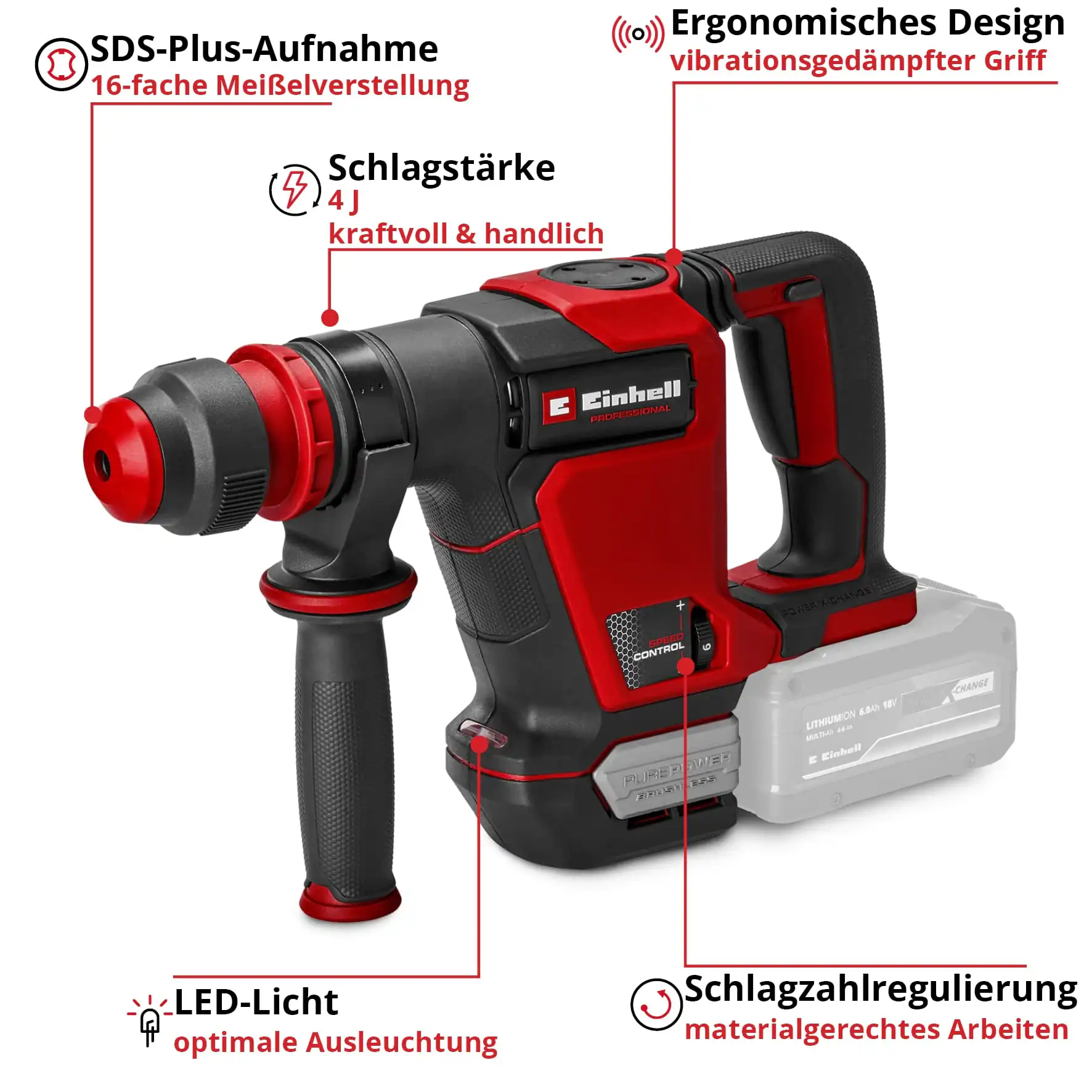 Einhell Professional Akku-Abbruchhammer TP-DH 18/4 Li BL Solo