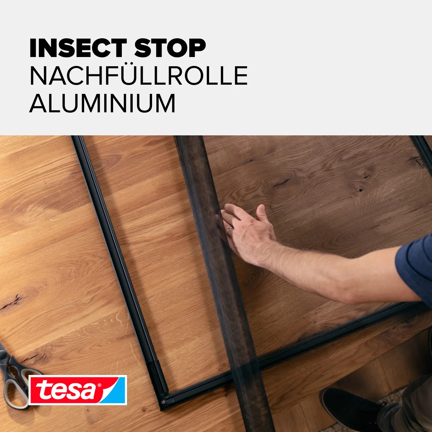 tesa Insektenschutz-Gitter COMFORT Ersatzrolle 120 x 250 cm grau