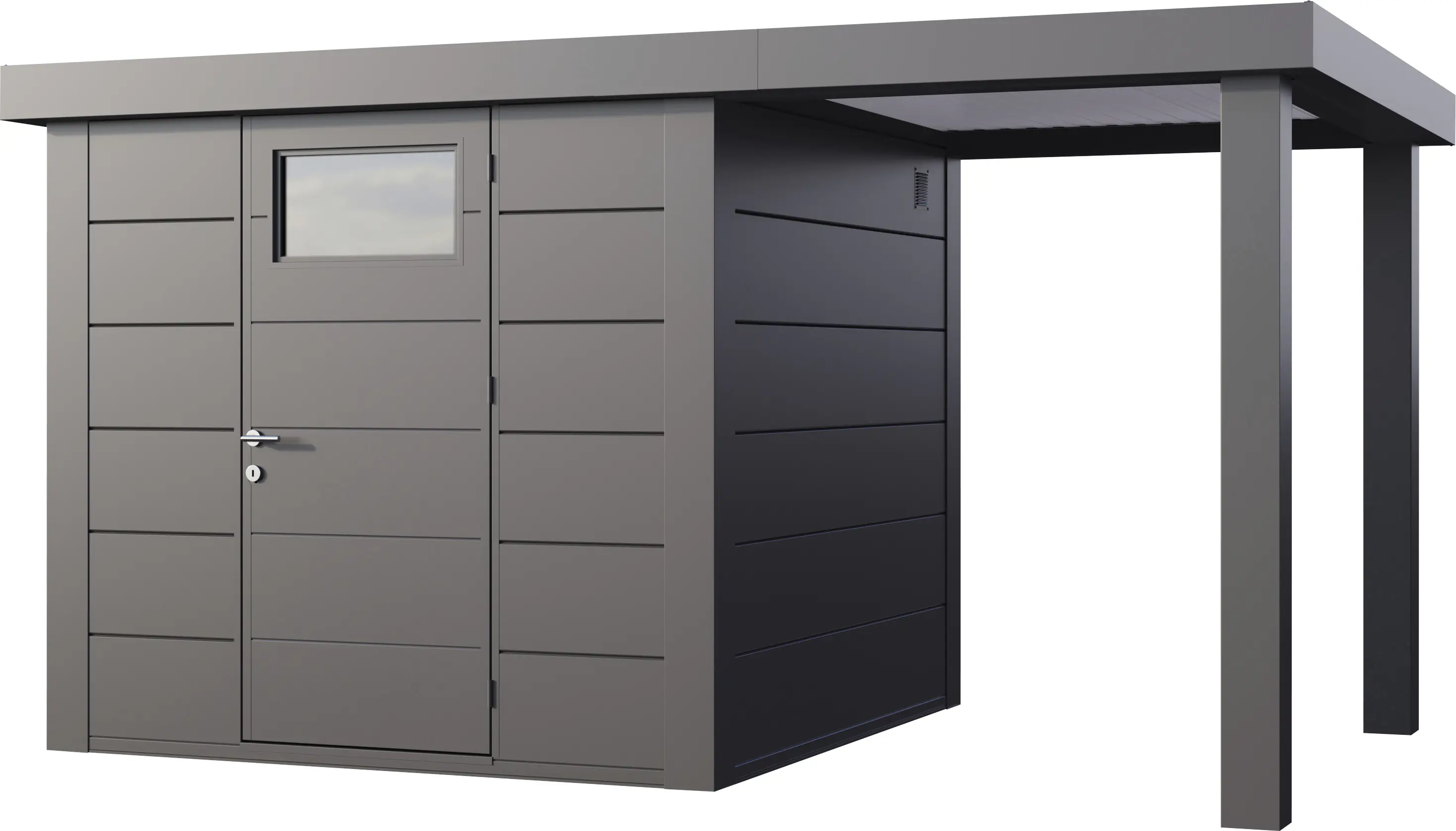 Telluria Gerätehaus Classico Open Lounge S 2424 rechts granitgrau 406 x 238 cm