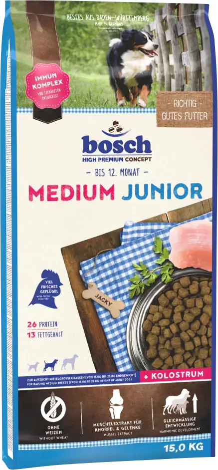 Bosch Hundetrockenfutter Junior Medium 15 kg Geflügel 