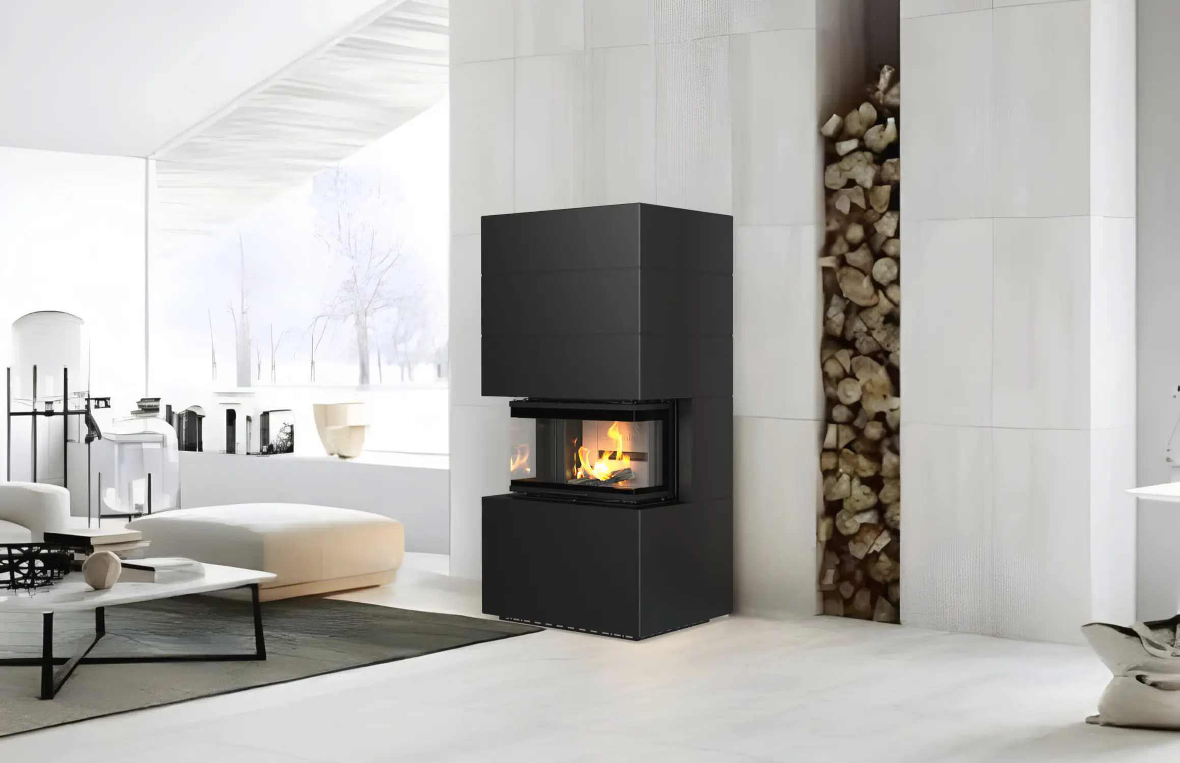 Thermia Kaminofen Adastra 700 Plus Line Stahl schwarz 9,5 kW