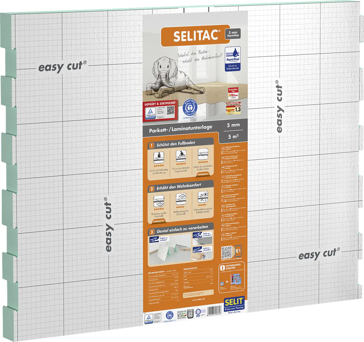 Selitac Dämmplatte Aqua Stop Faltplatte 5 mm stark