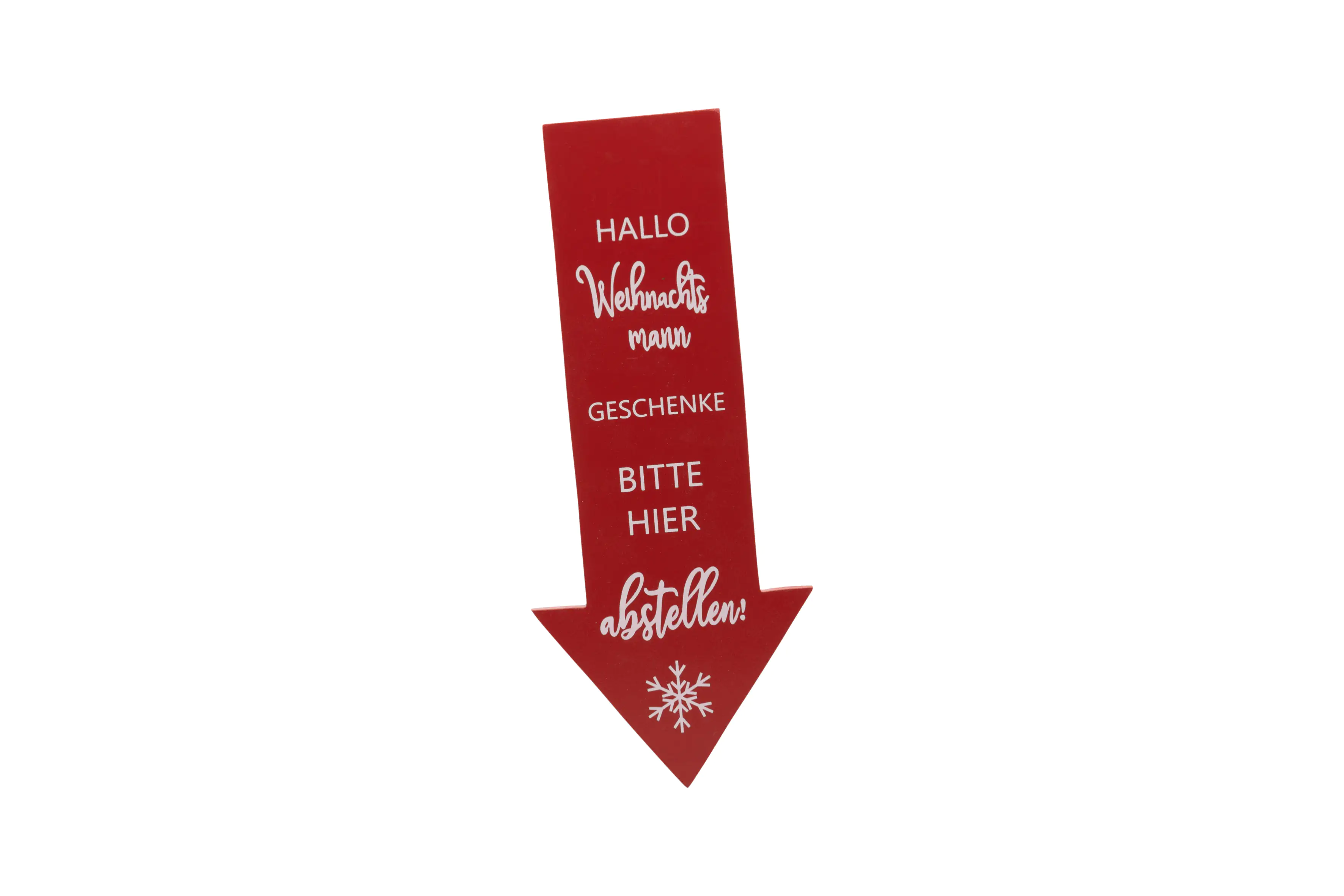 Freese Holz-Pfeil, Hallo Weihnachtsmann, rot/weiß, 30 x12,5 x 0,6 cm