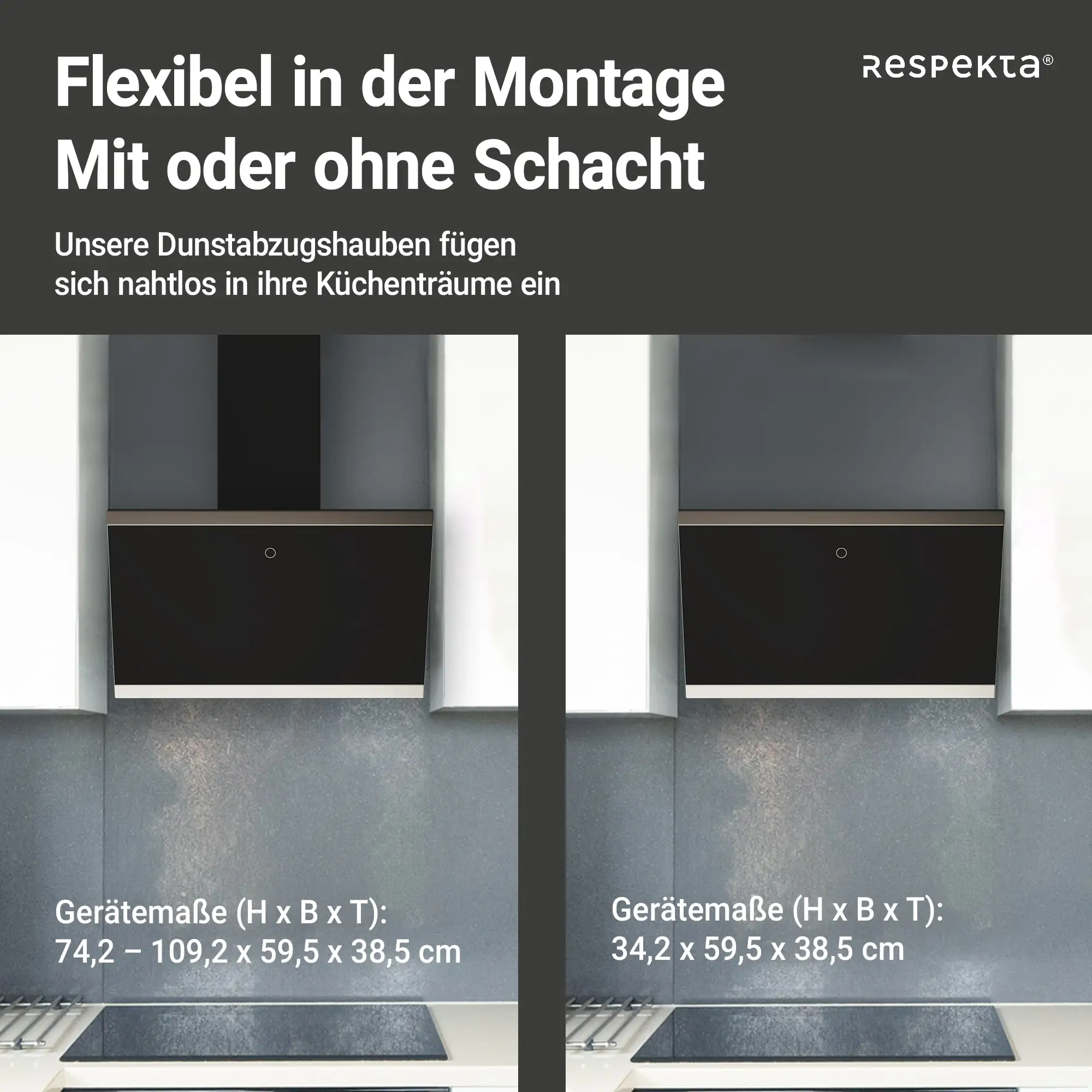 Respekta Dunstabzug-Schräghaube CH89060S