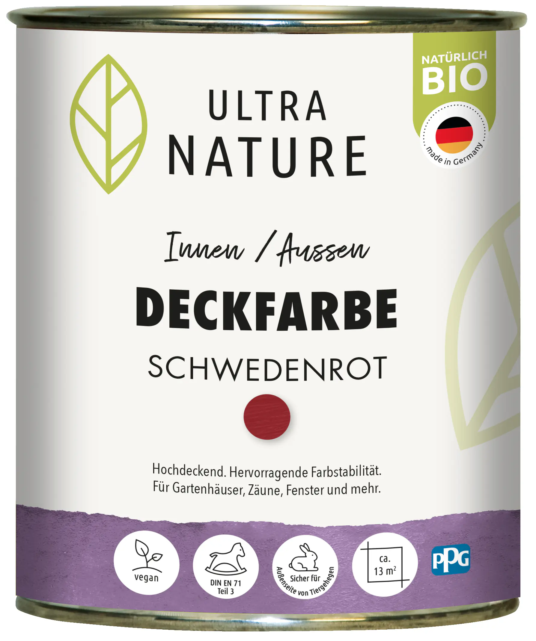 Ultra Nature Deckfarbe 750 ml schwedenrot