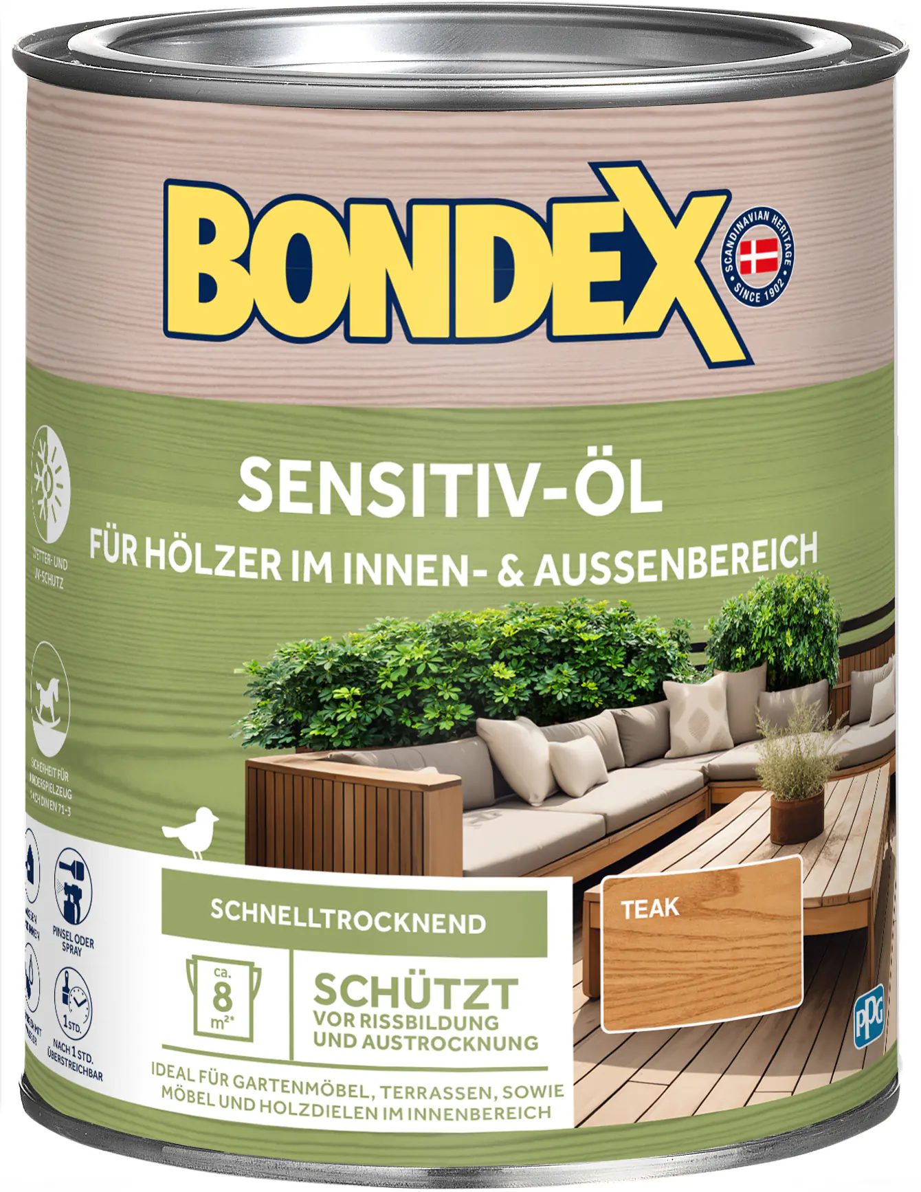 Bondex Wetterschutzöl Teak 750 ml anthrazit