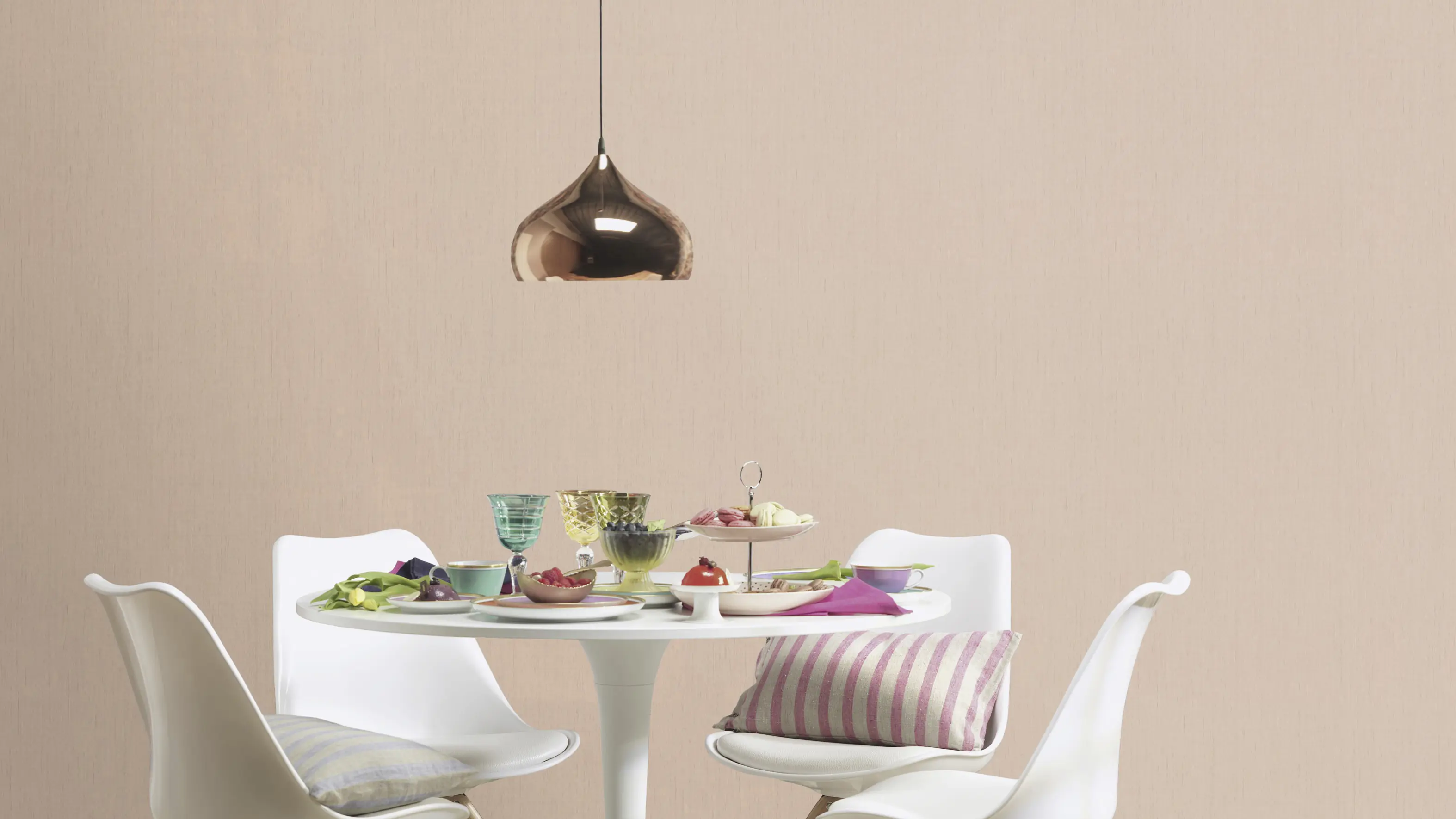 Rasch Vliestapete 746075 Rosa-Altrosa dunkel Uni 10,05 m x 0,53 m