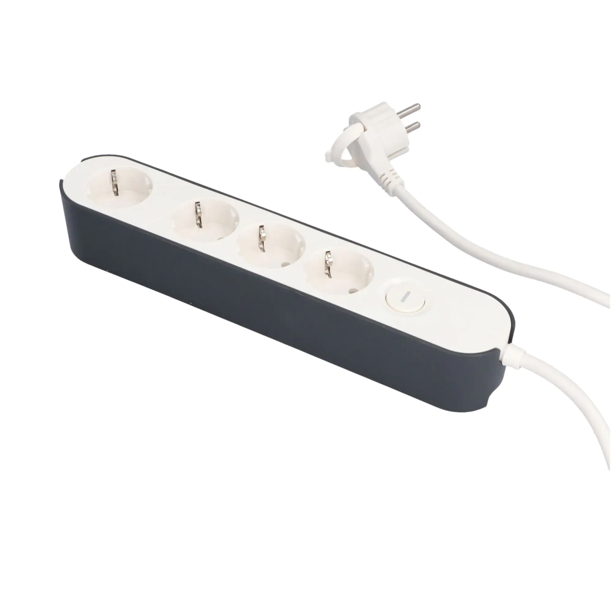 Unitec Tischsteckdose Greenline 4-fach 1,8 Meter mit Schalter weiß/anthrazit