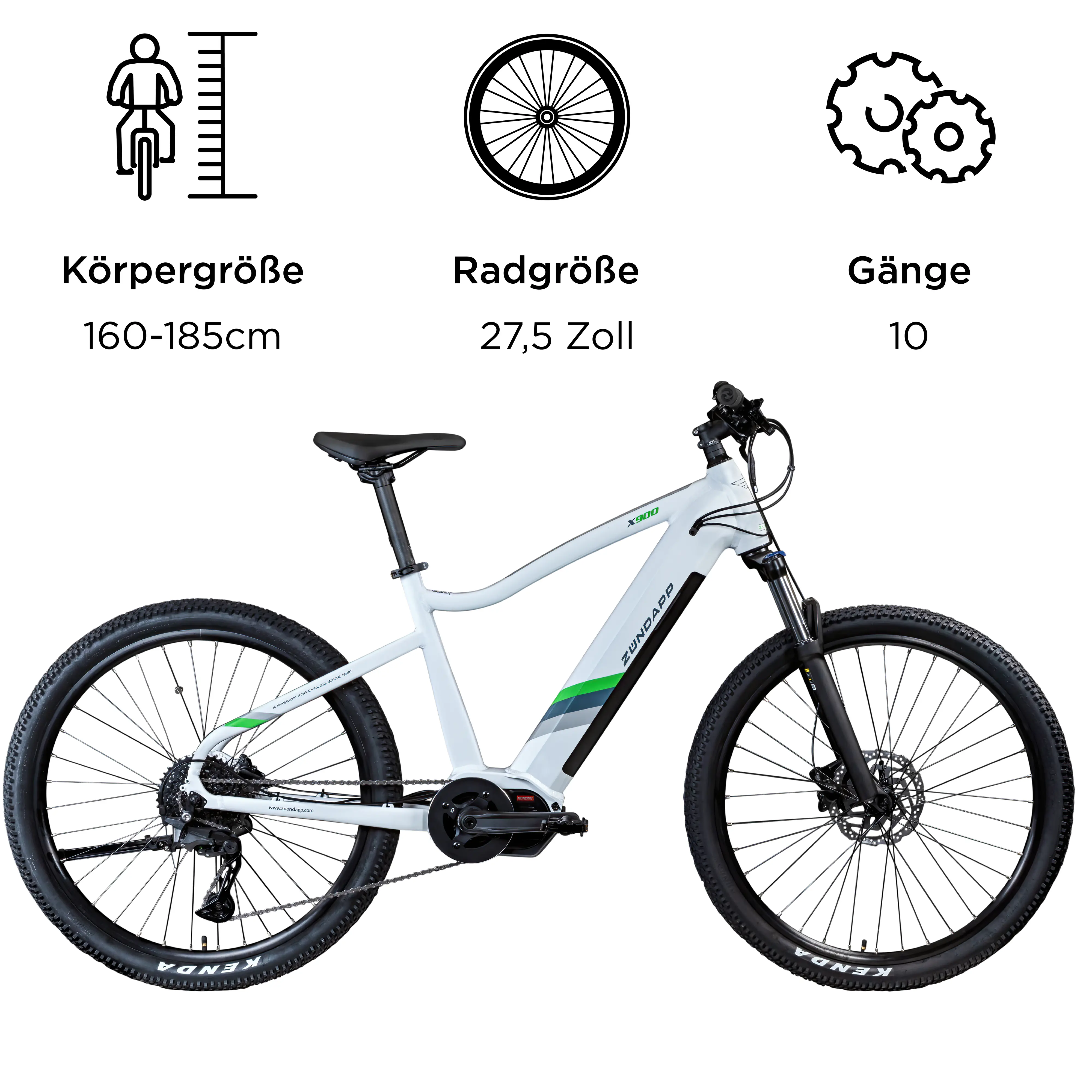 Zündapp E-Bike MTB X900 27,5 Zoll 10-Gang 733 Wh weiß