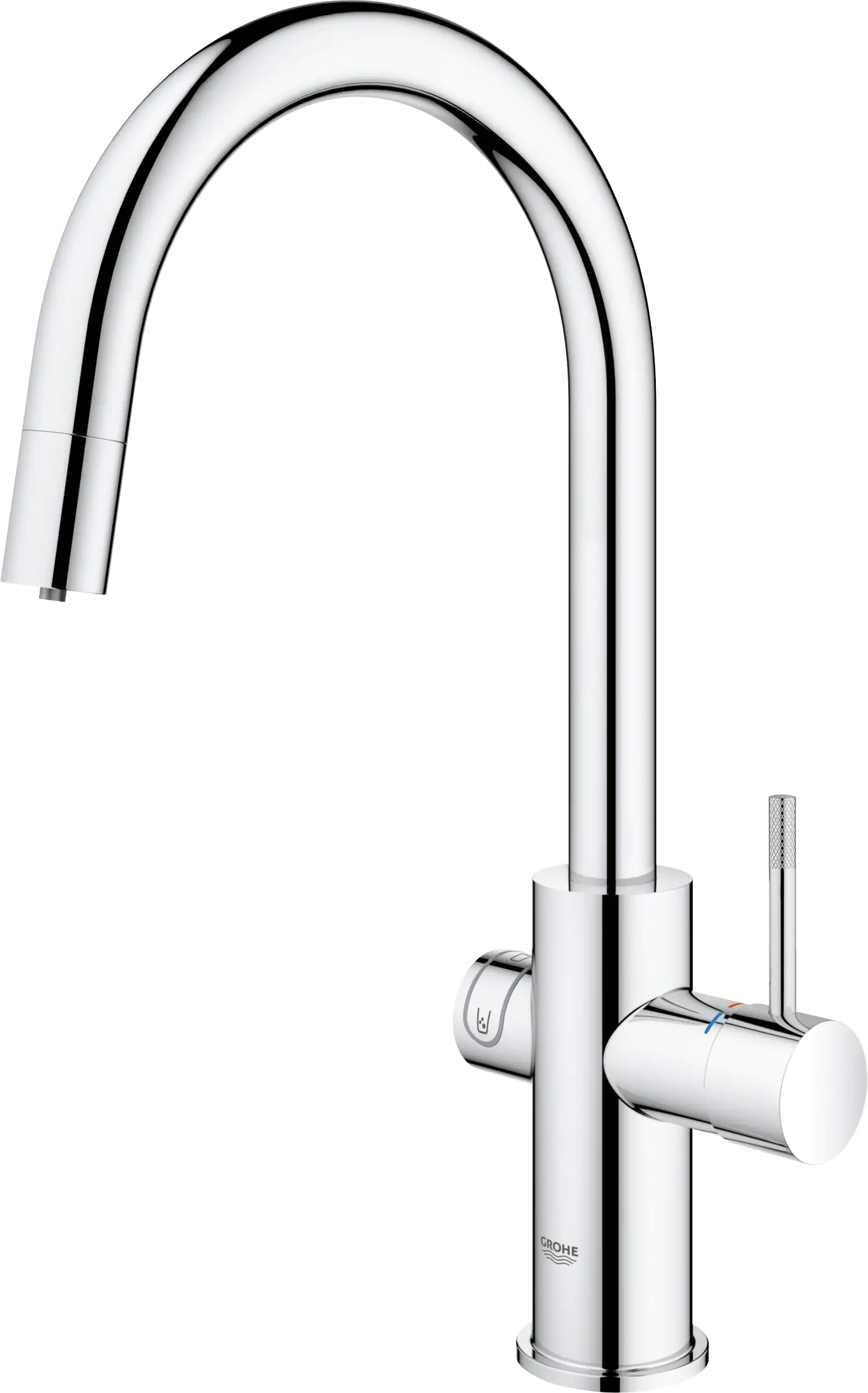Grohe Blue Home C-Auslauf Starter Kit mit herausziehbarem Mousseurauslauf chrom