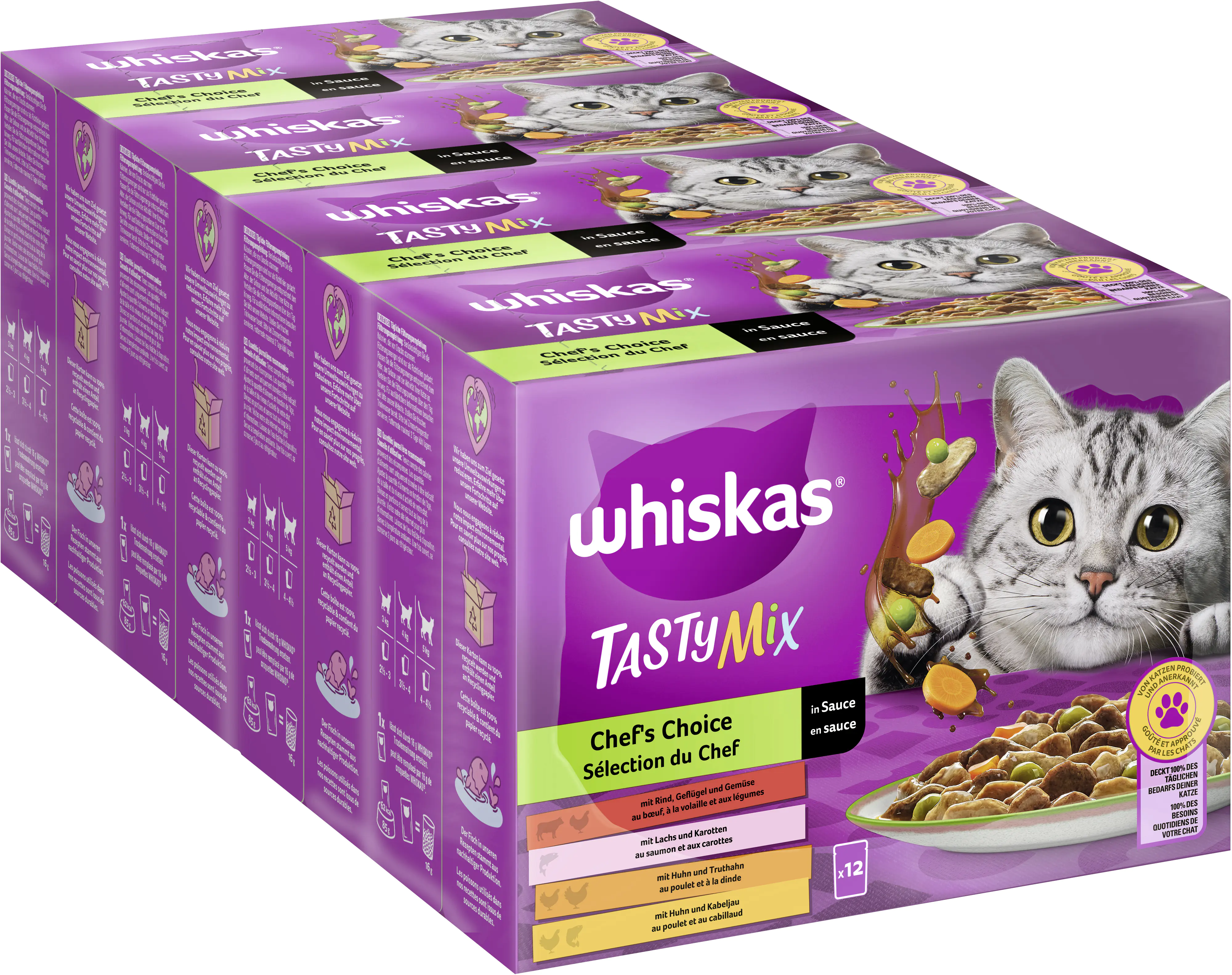 Whiskas Multipack Chefs Choice Tasty Mix Katzenfutter 12 x 85 g