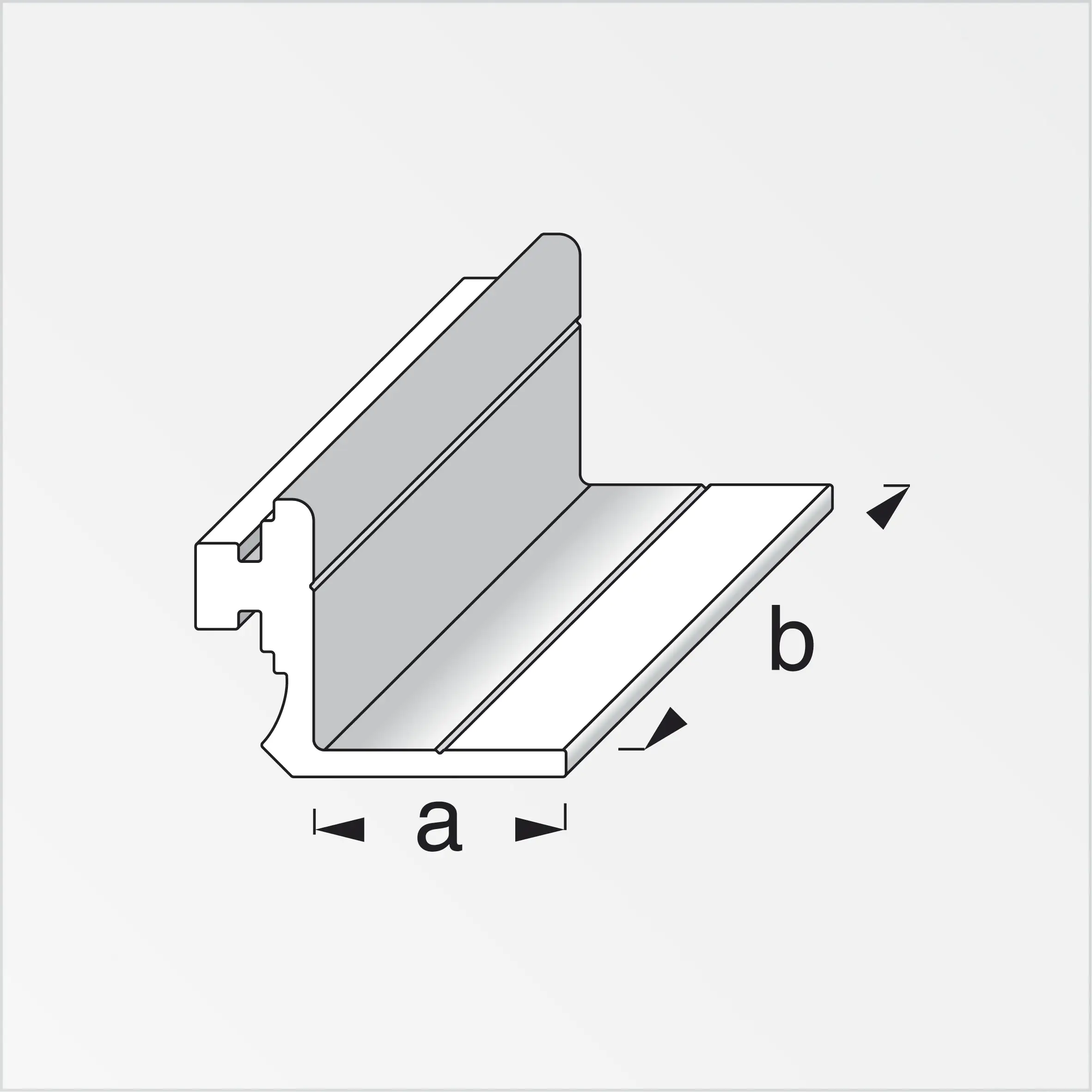 coaxis®-Anschlag-Profil, kurz 23.5 x 50 mm Aluminium eloxiert silber
