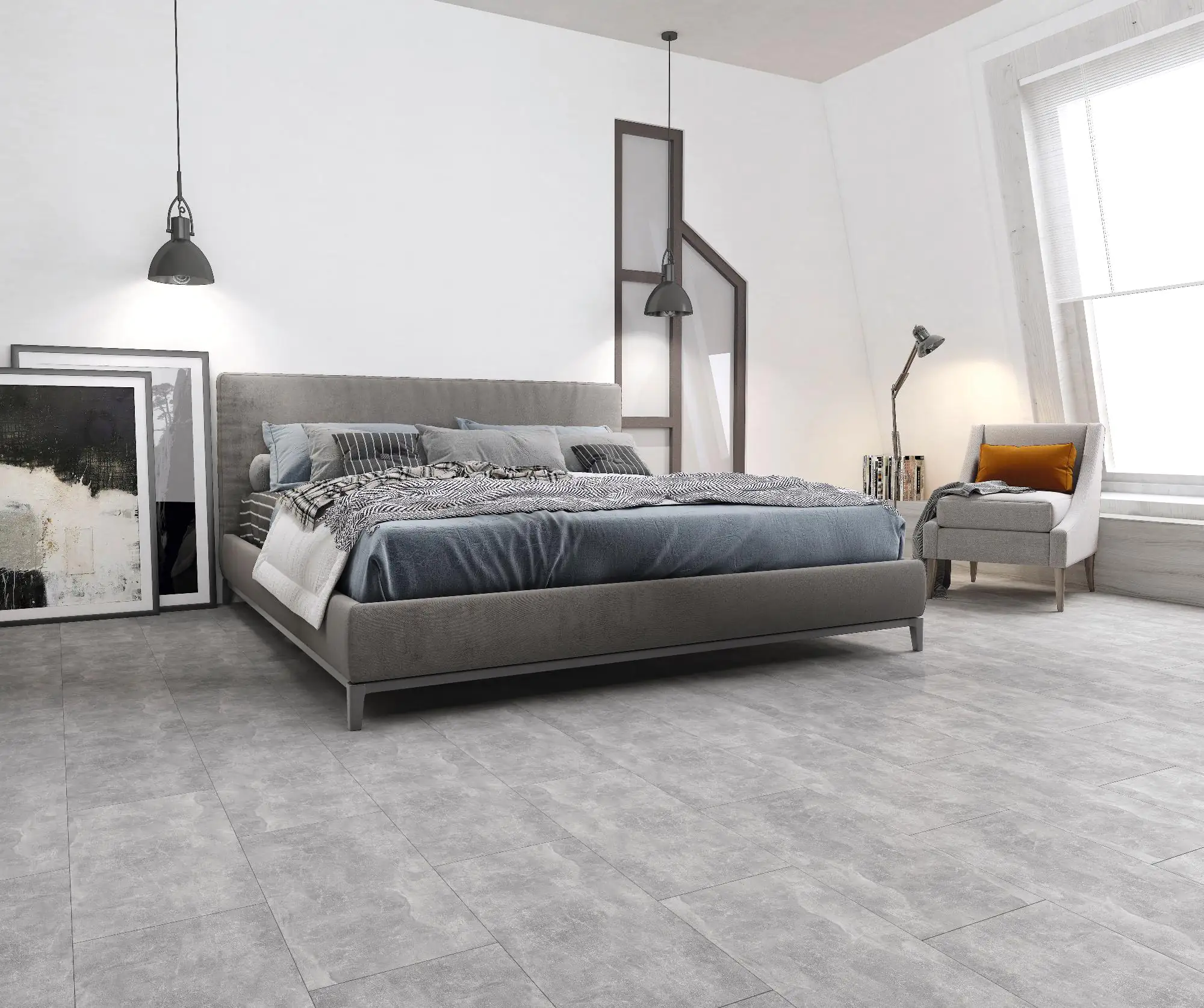 Classen Visiogrande Laminat Fliese Megaloc Aquaprotect 60,4 x 28 cm Sichtestrich hell