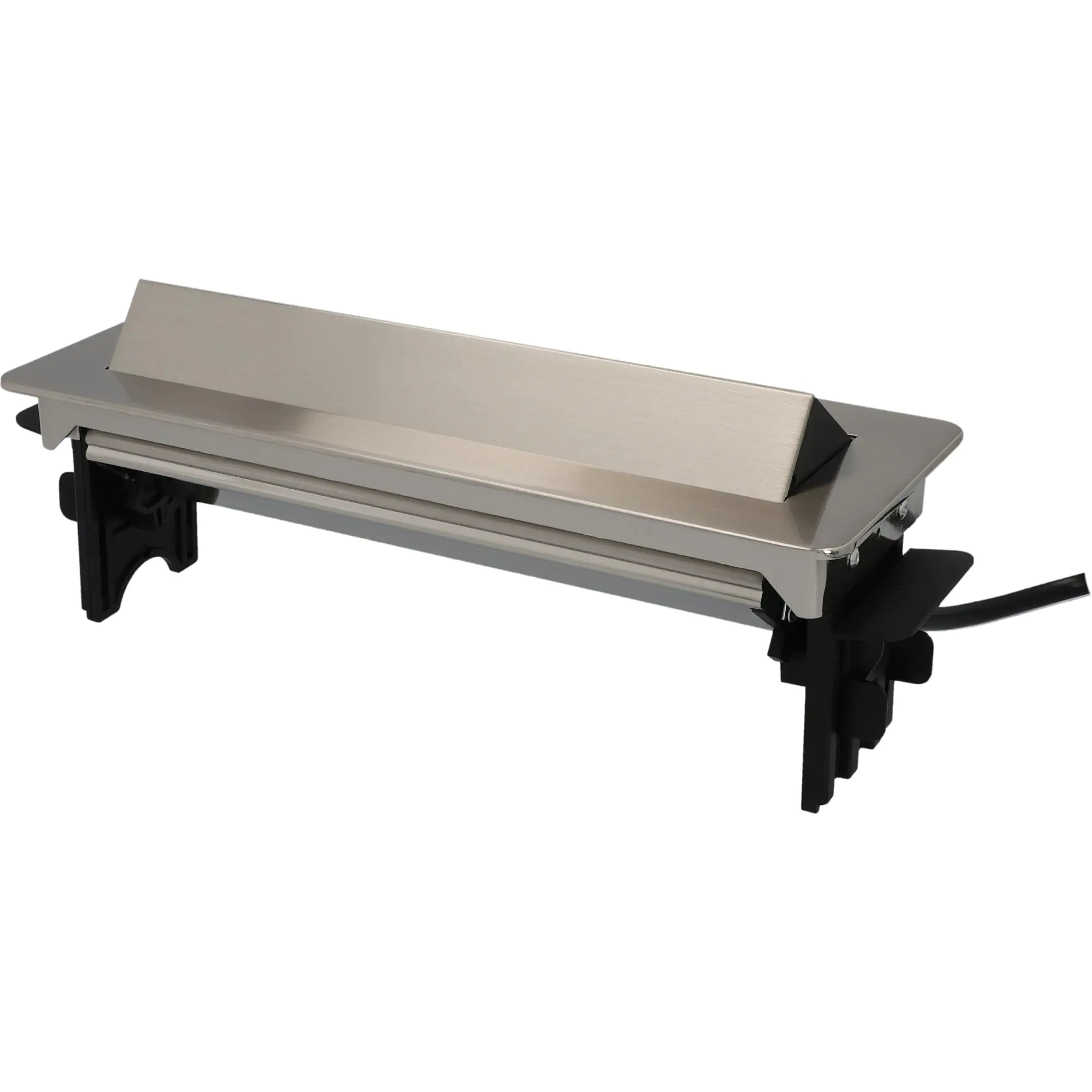 Unitec Einbausteckdosenleiste 3-fach 2m mit 2 x USB Anschlüssen, silber