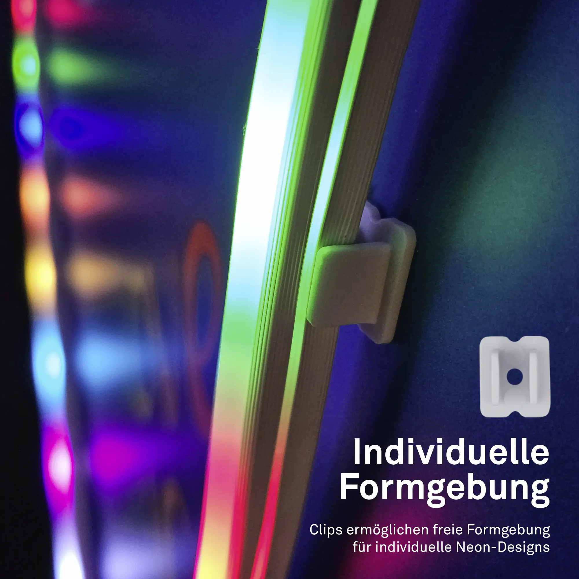 Briloner LED-Streifen Neon RGB mit Musiksensor 5 m dimmbar weiß