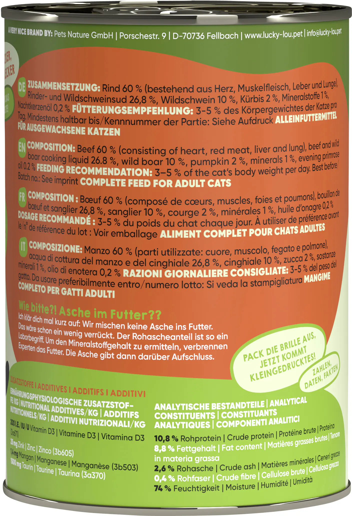 Lucky Lou Lifestage Adult Rind und Wildschwein 400g