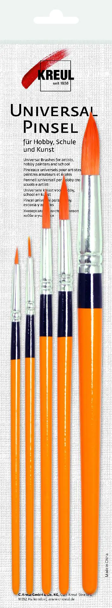 Kreul Hobby Line Universalpinsel Synthetics rund, 5er Set
