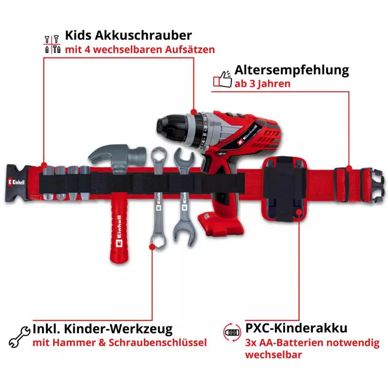 Einhell Kids Kinder-Werkzeuggürtel 9-teilig