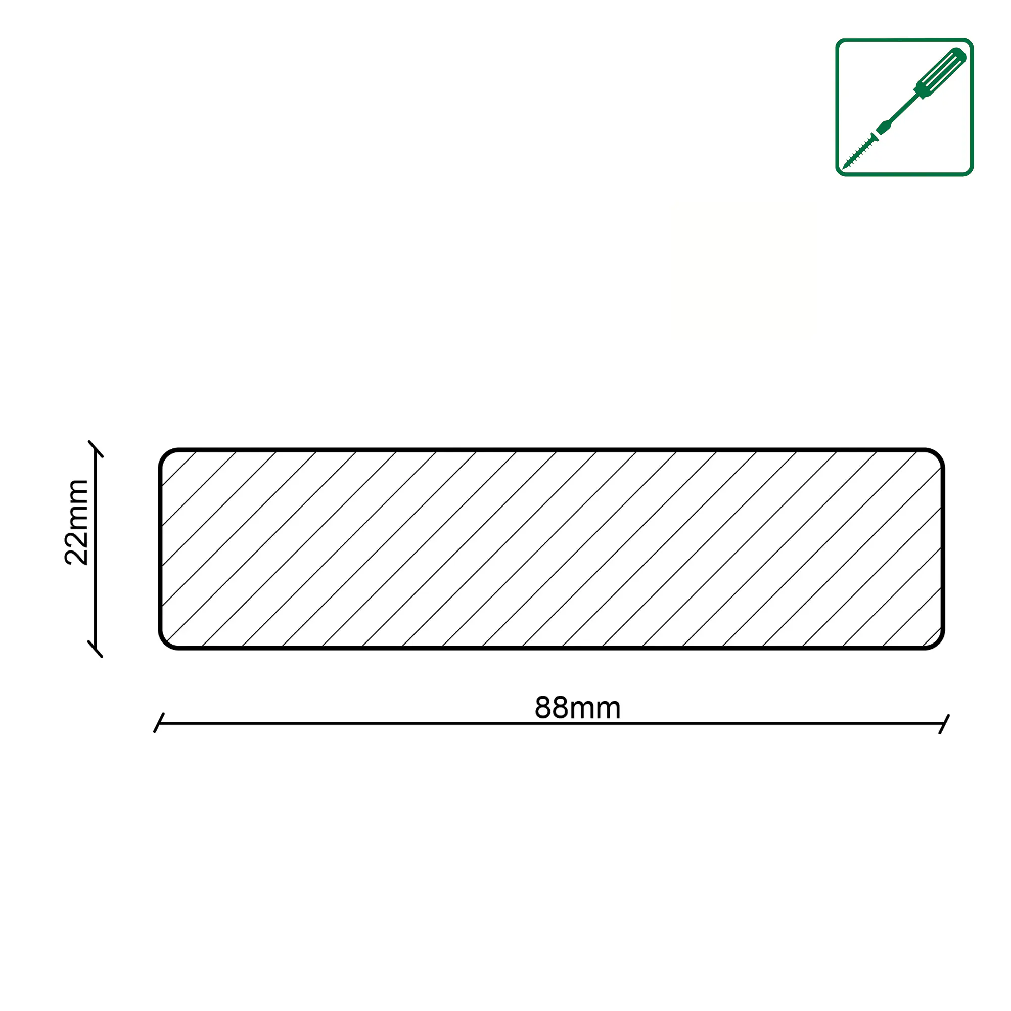 Neuhofer Lamelle Raumtrenner 267 x 8,8 cm anthrazit