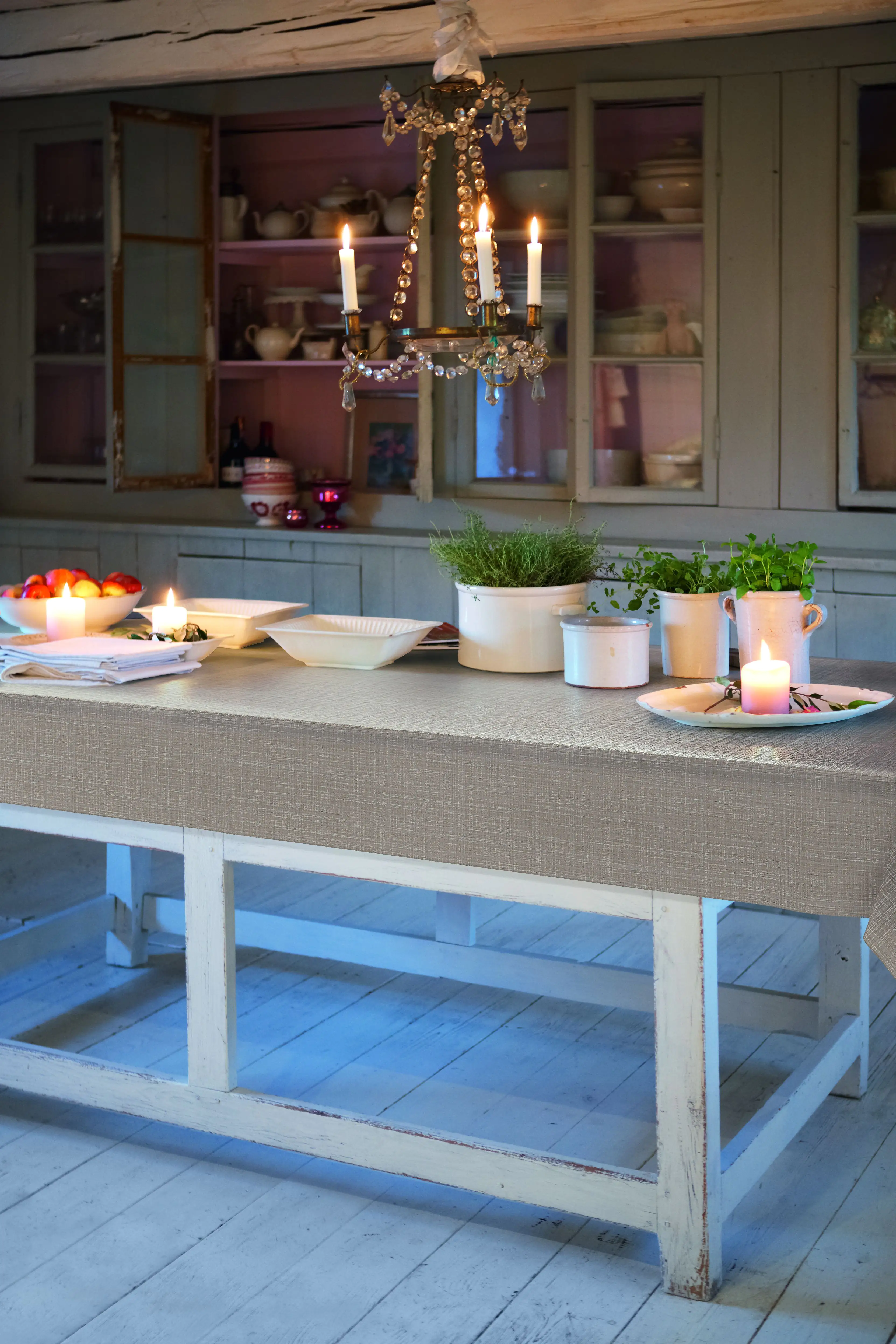 d-c-table® Tischdecke Monte Carlo Sharon 150 x 220 cm, greige