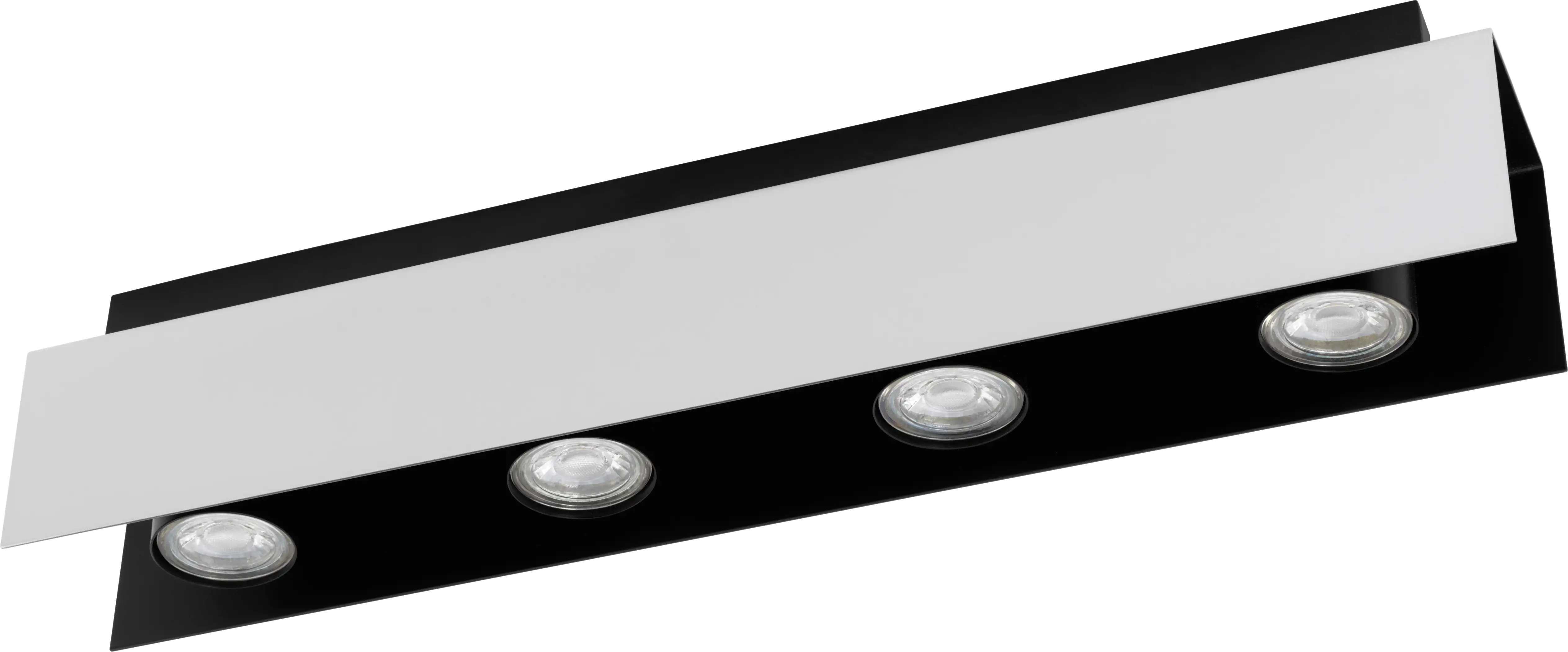 Eglo LED Deckenleuchte Viserba weiß-alu-schwarz 4-flammig GU10, warmweiß