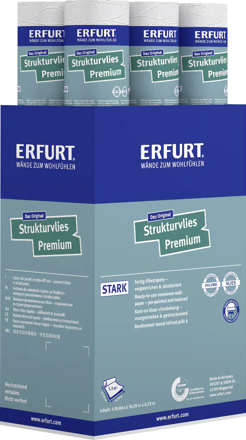 Erfurt Vliestapete Premium 505 weiß 10,05 x 0,53 m