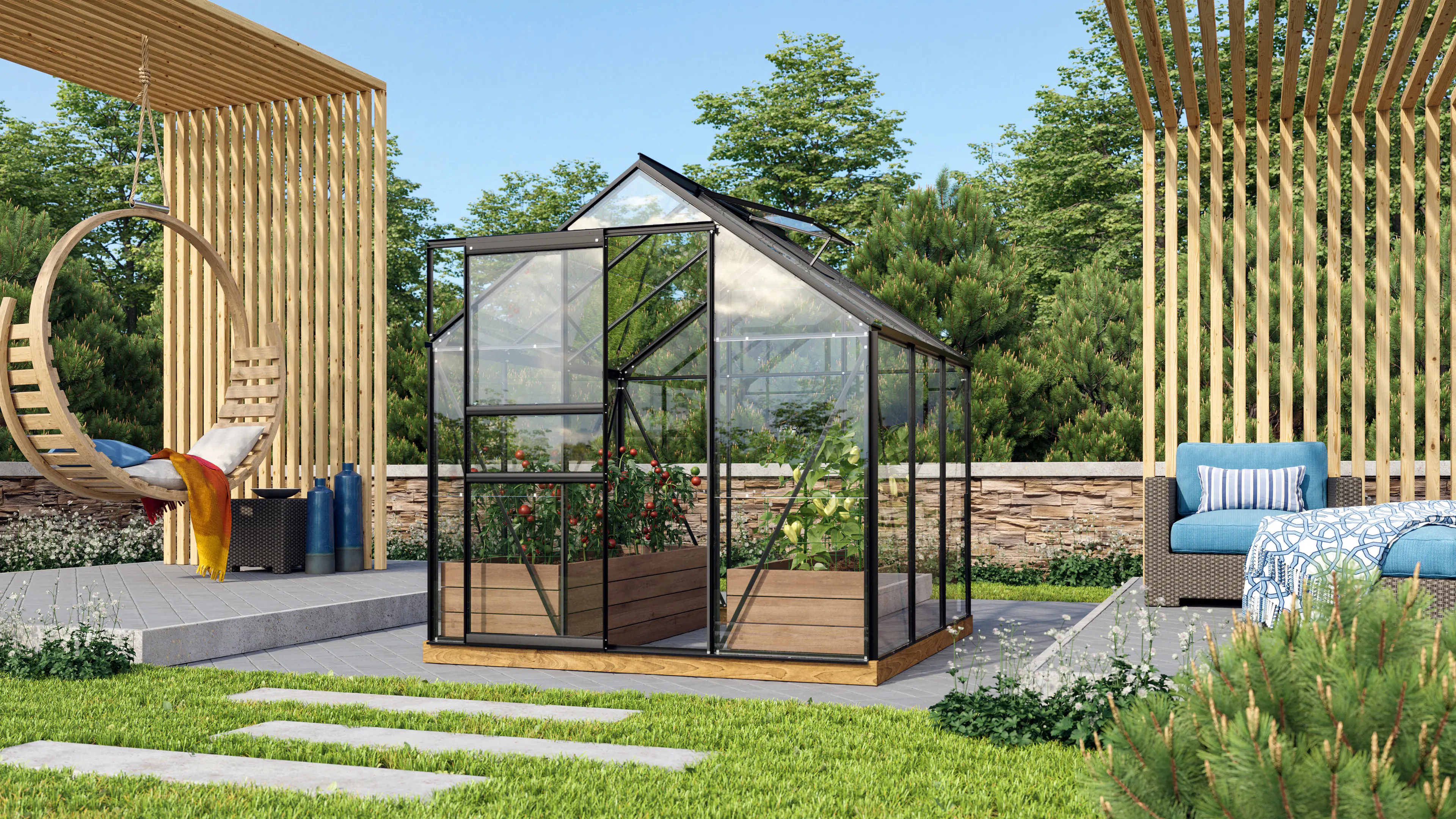 Vitavia Gewächshaus Venus 3800 192 x 192 cm 3 mm ESG