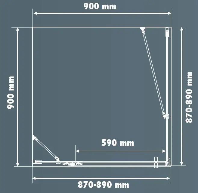Primaster Dusch-Drehtür links mit Seitenwand Easy-8 90 x 90 cm Klarglas