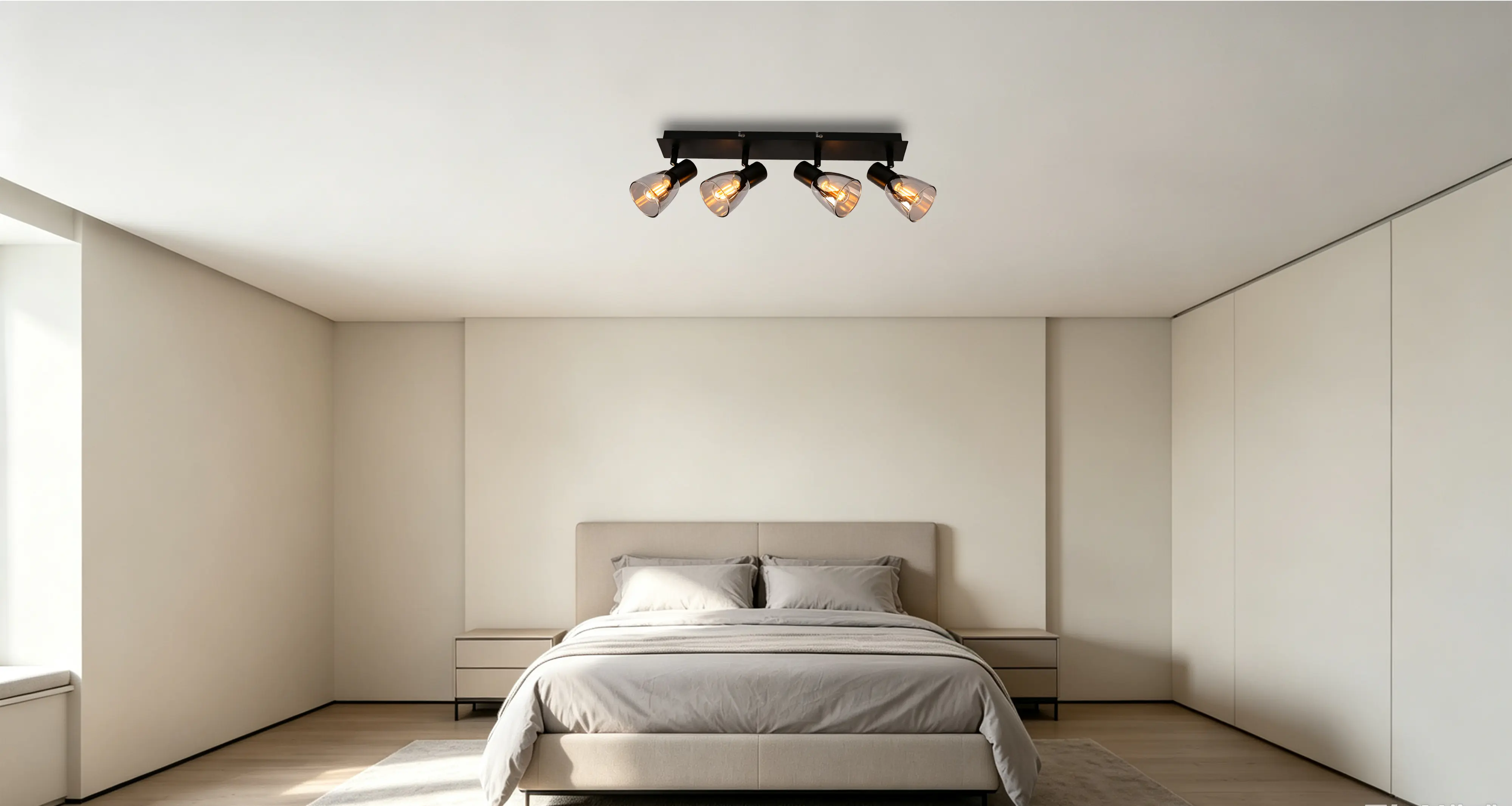 Primaster LED-Deckenlampe 4er Spot Miami E14 48 x 12,5 cm schwarz