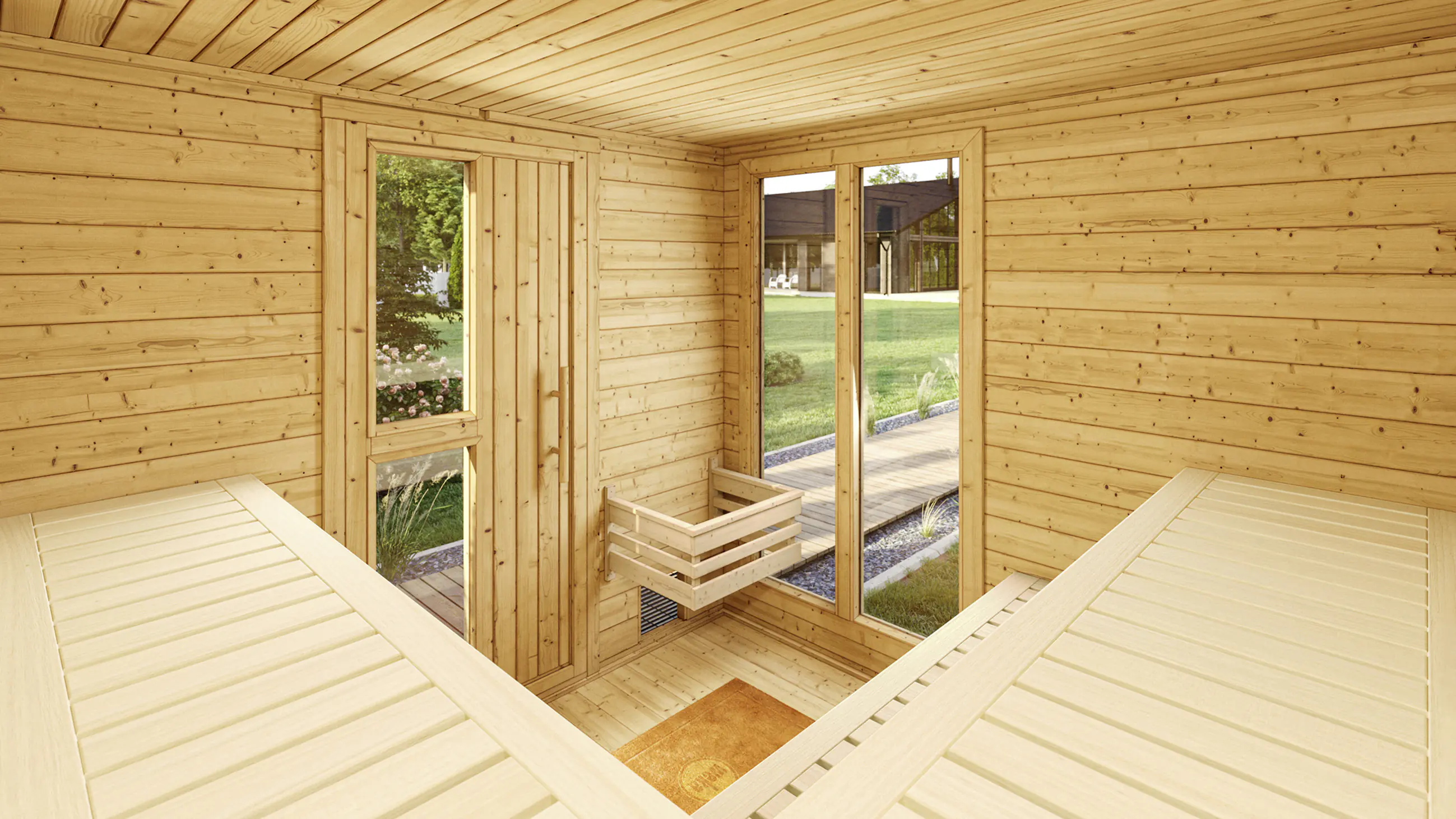 Weka Gartensauna Kuopio anthrazit 5,66 m² inkl. 9 kW Ofen