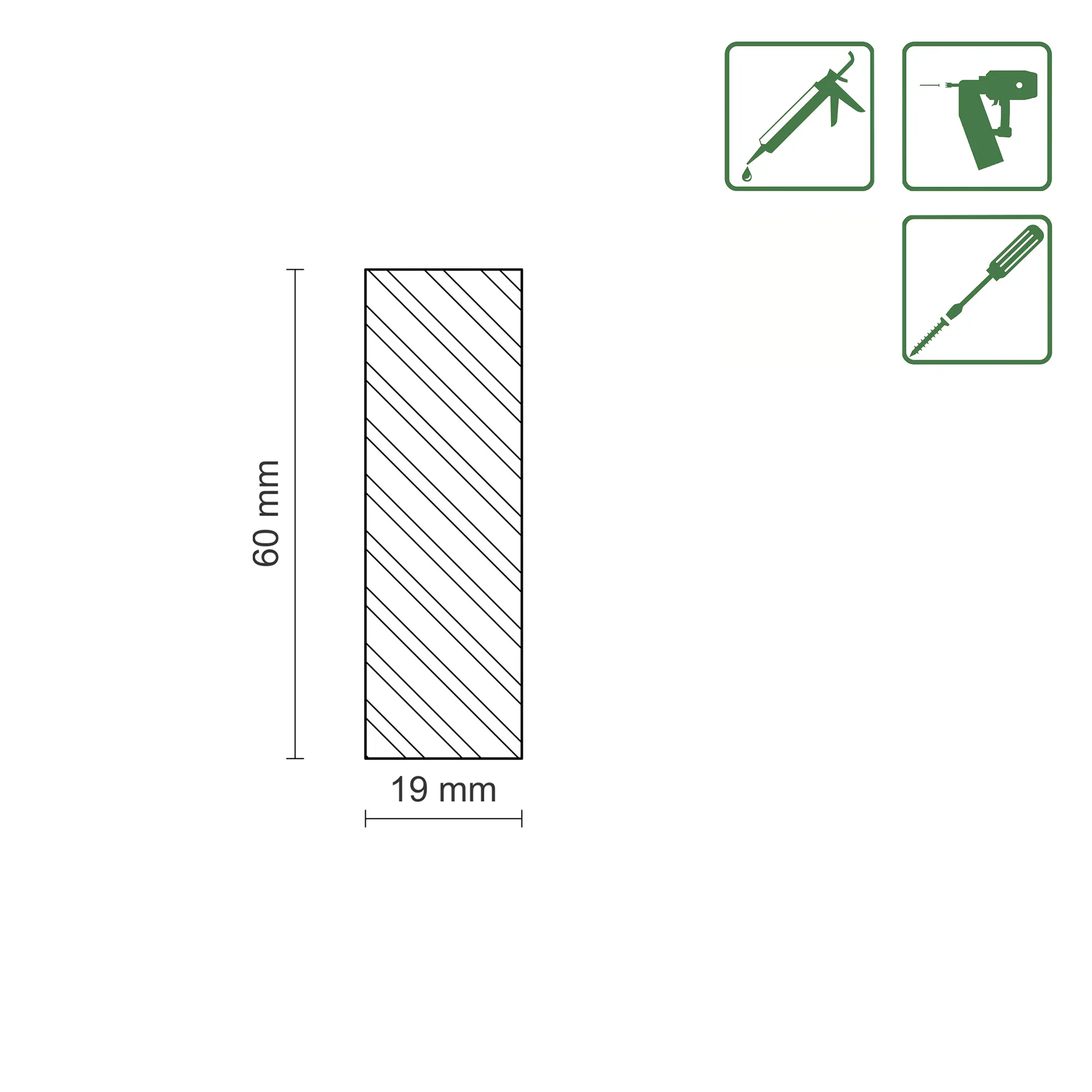 FN Neuhofer Flachleiste 240 cm 60 x 19 mm Fichte/Kiefer