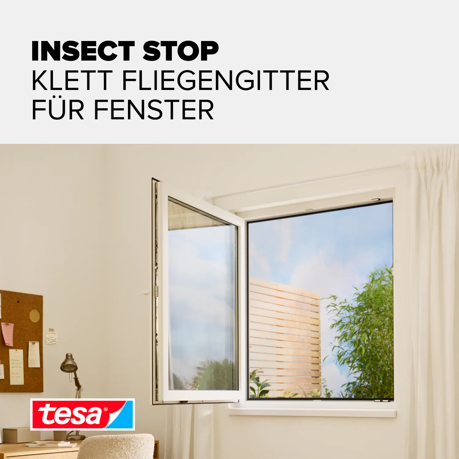 tesa Fliegengitter 100 x 100 cm anthrazit individuell kürzbar