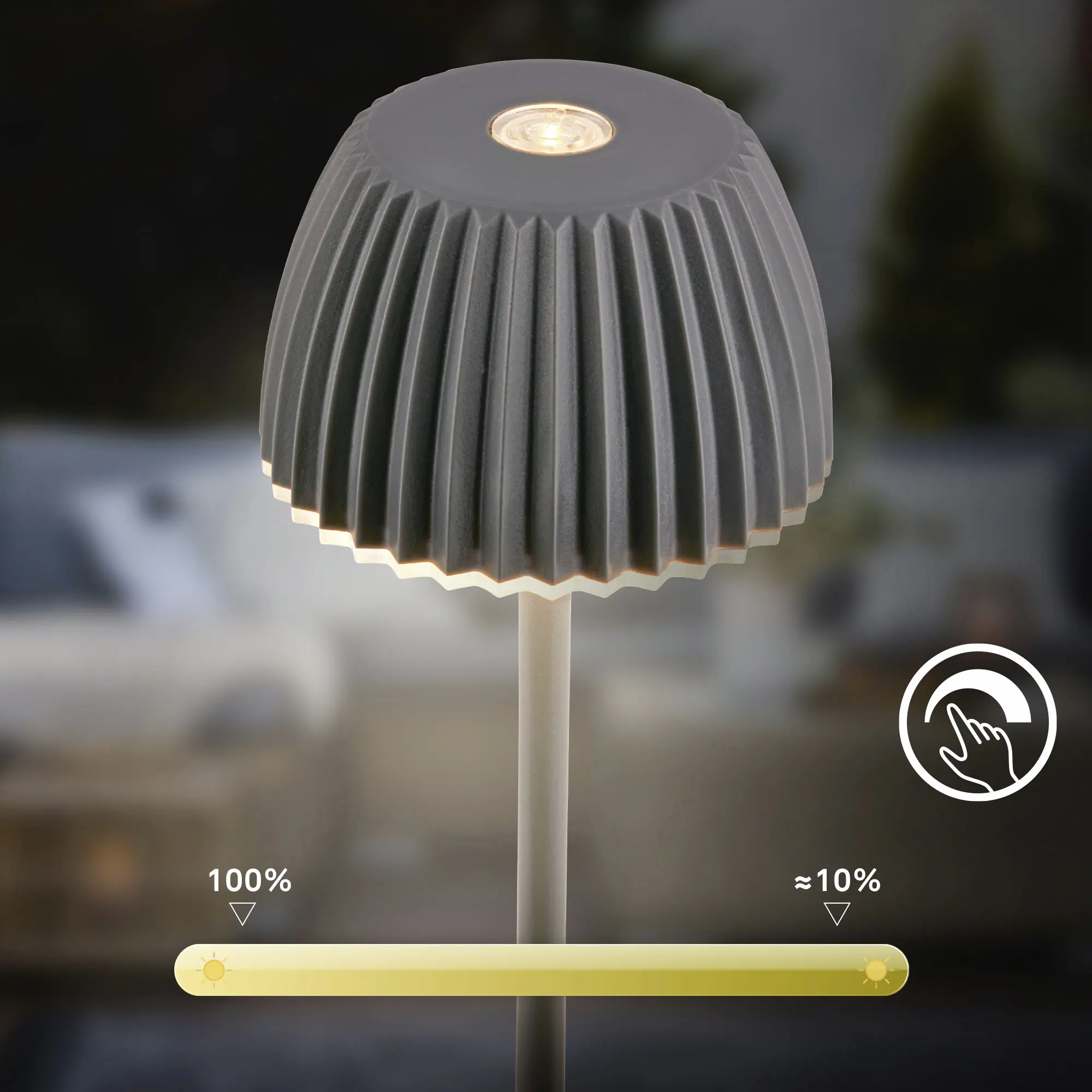 Briloner LED-Gartenleuchte Spießleuchte Riffle anthrazit dimmbar 
