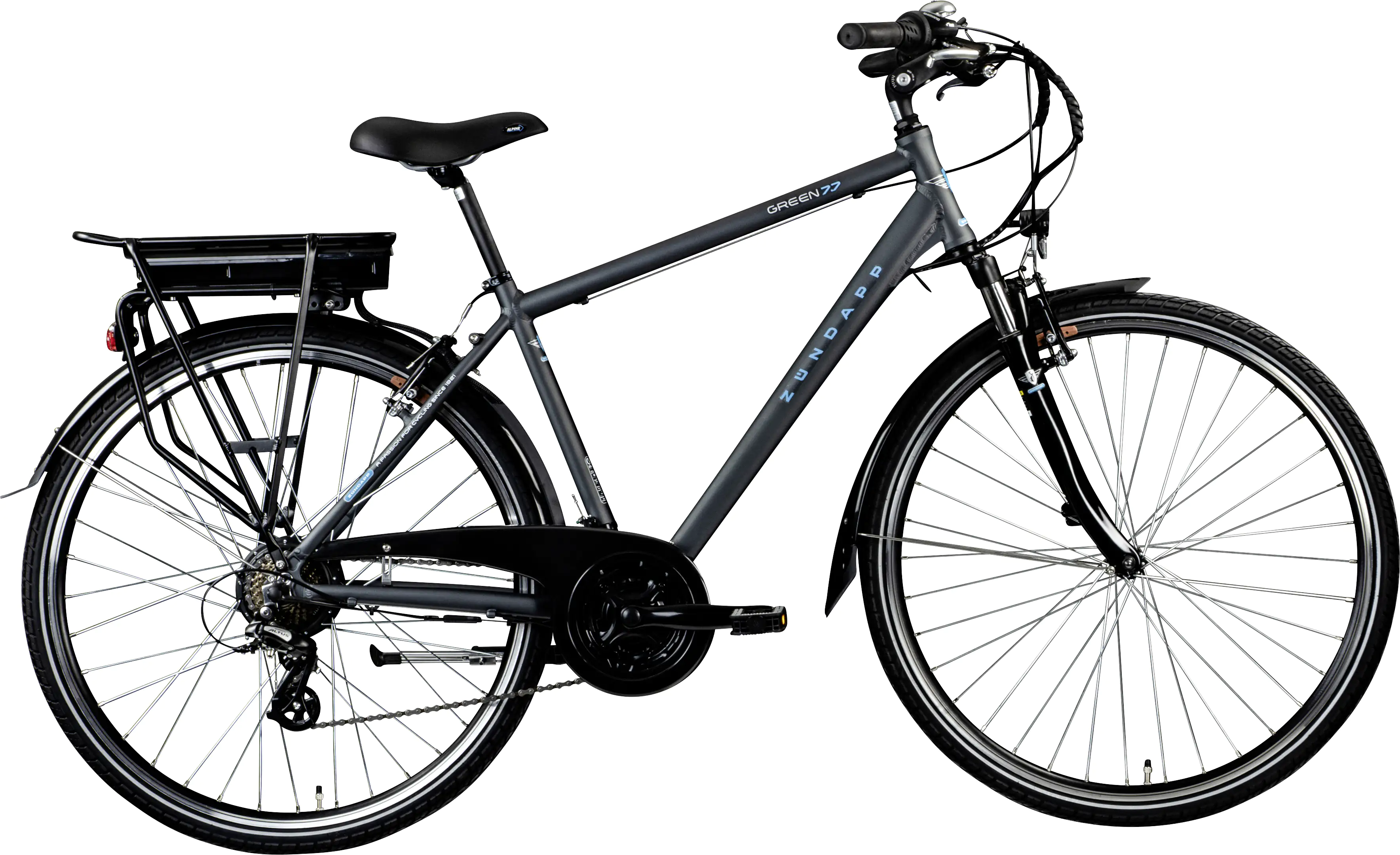 Zündapp E-Bike Trekking Green Herren 7.7 28 Zoll 21-Gang 536 Wh grau blau