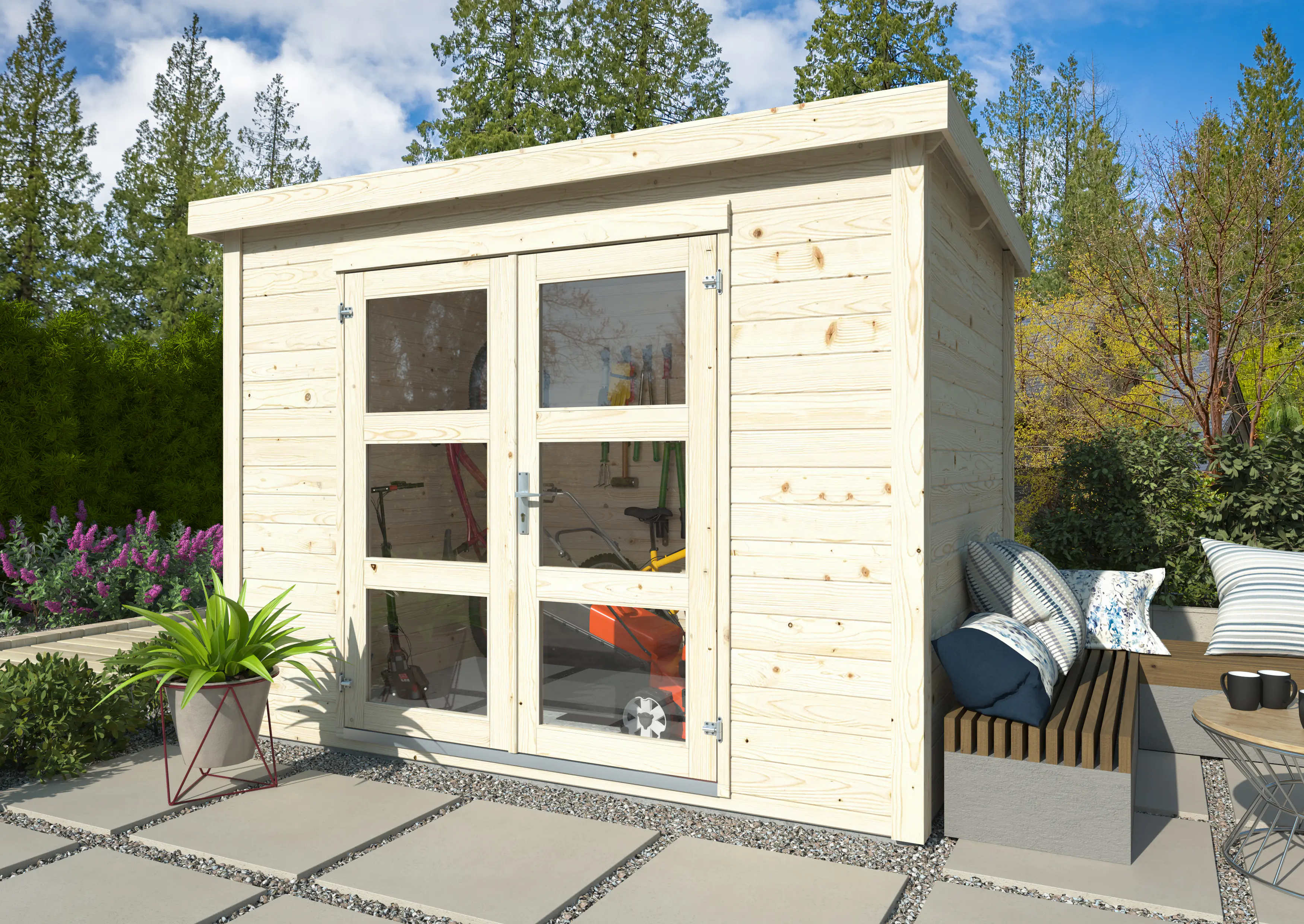 Palmako Gartenhaus Odette 1 280 x 184 cm naturbelassen