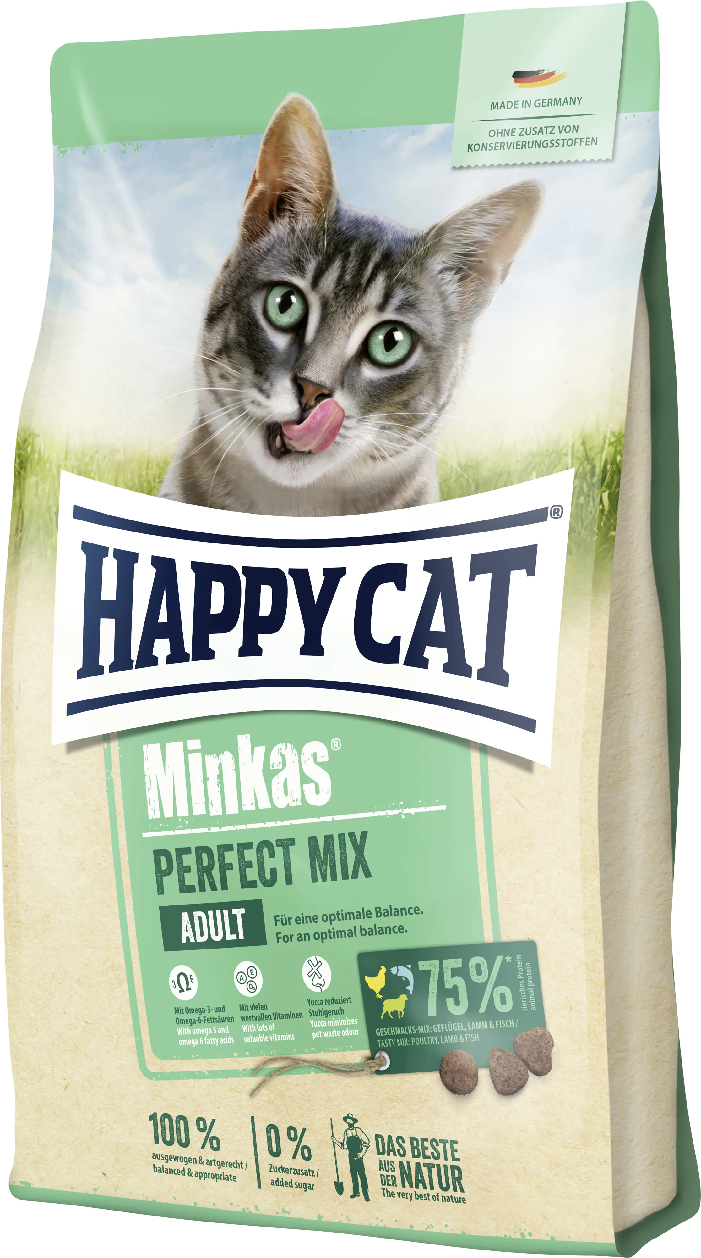 HappyCat Katzenfutter Minkas Perfect Mix Geflügel 4 kg
