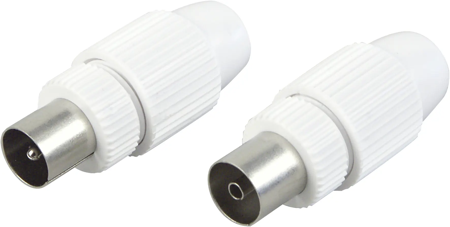 Schwaiger Koaxial Stecker Set KST1121 532 weiß, 1x Koax Stecker + 1x Koax Buchse