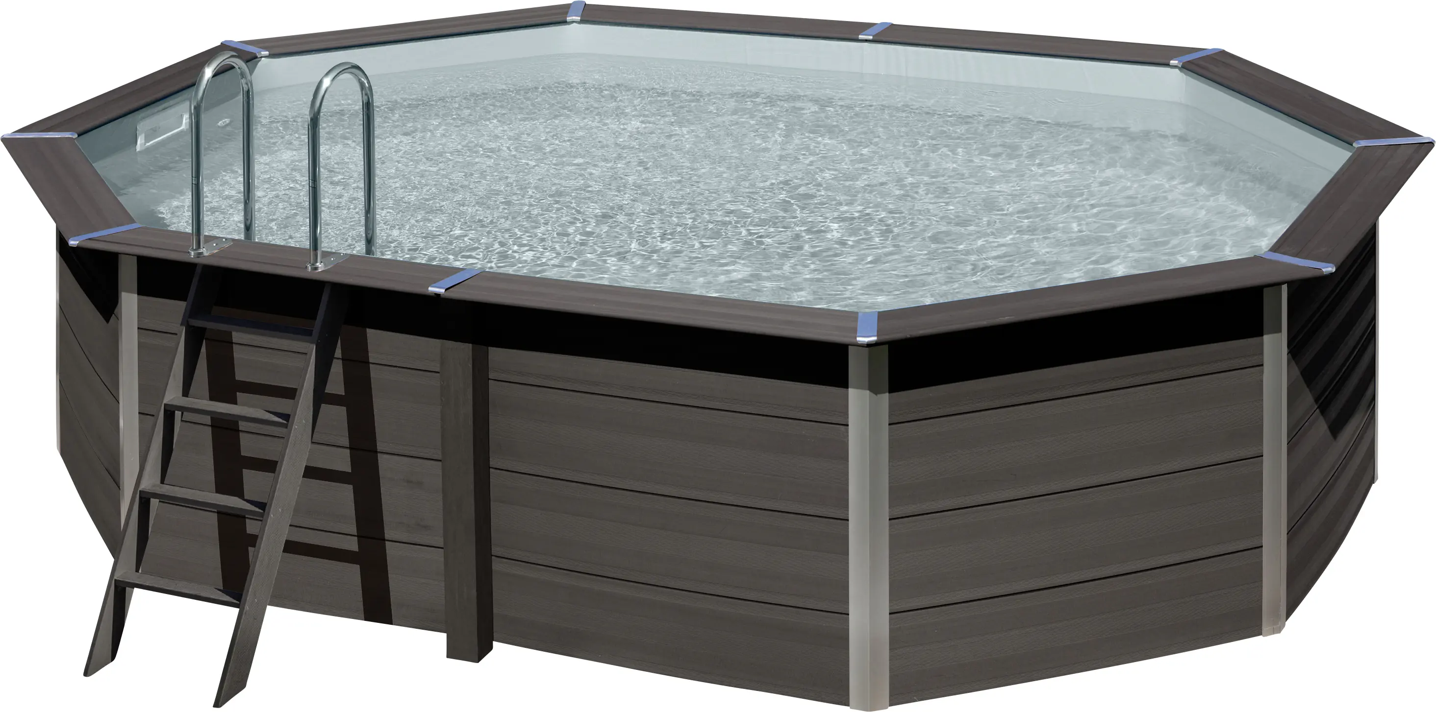 Gre Composite Pool oval grau, 524 x 386 x 124 cm