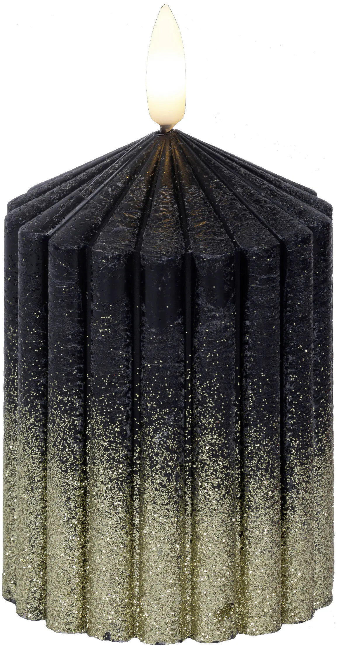 Kaemingk LED Kerze schwarz Ø 7 x 10 cm warmweiß