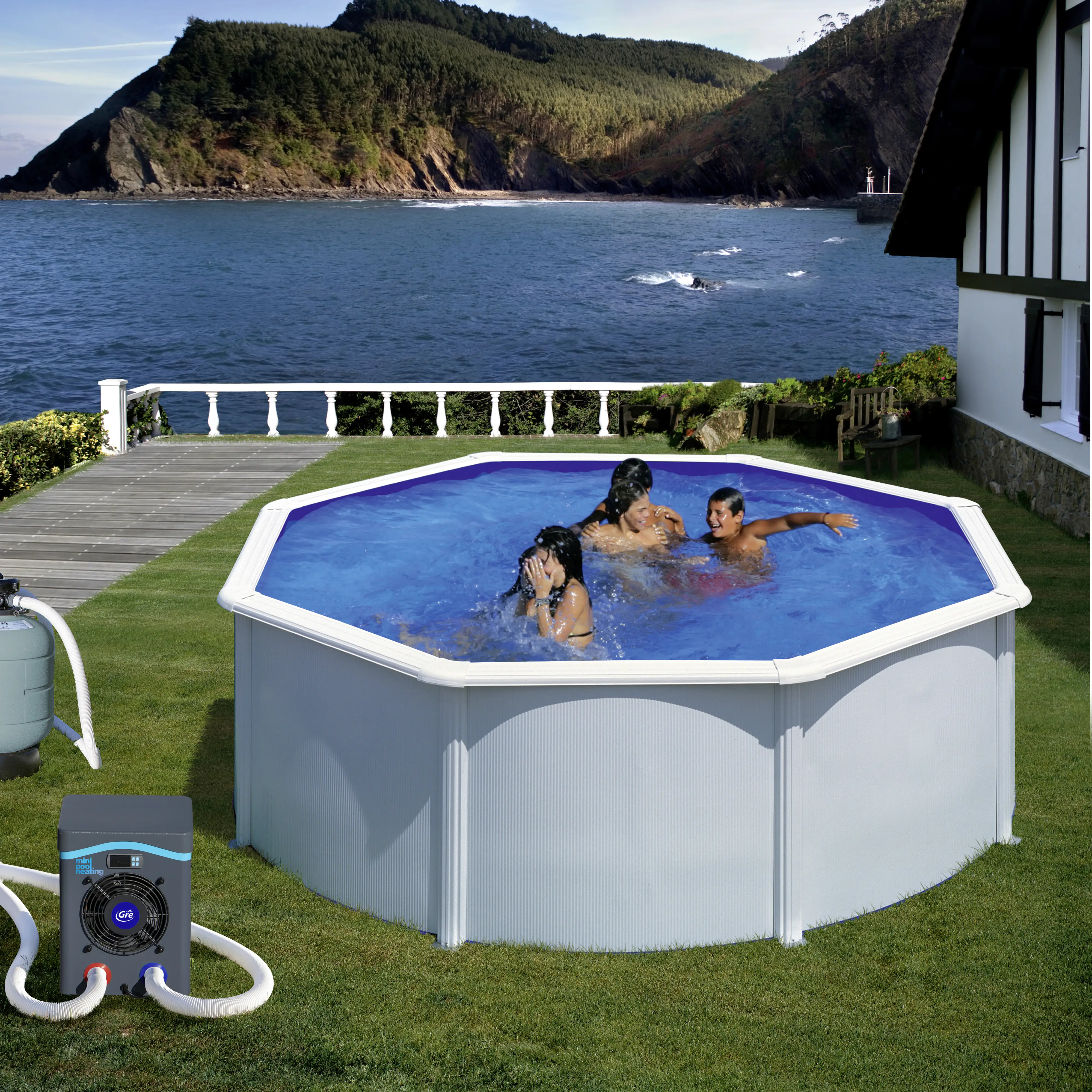Gre Mini-Wärmepumpe Pool bis 20 m³ 43,5 x 31 x 37,5 cm