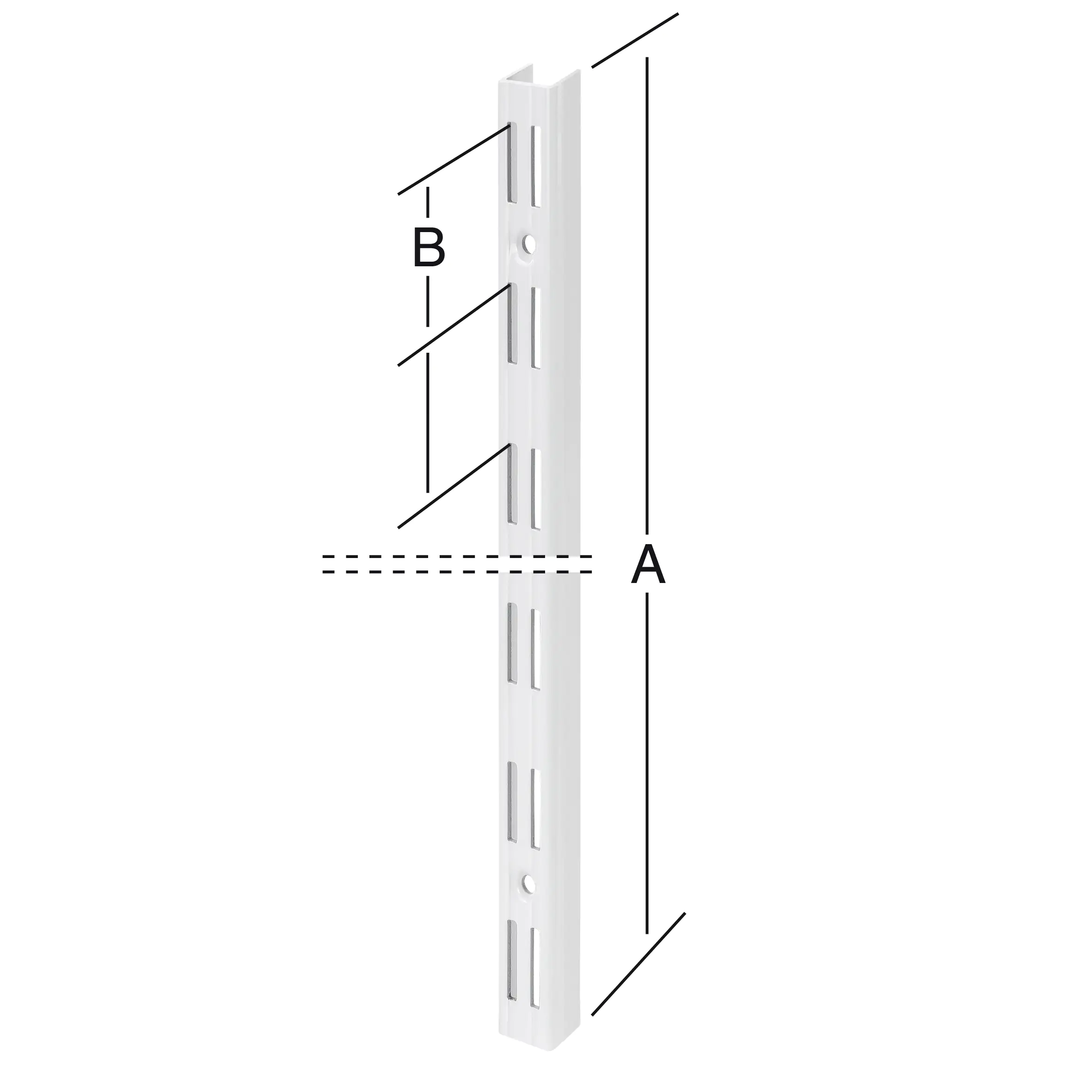 TrendLine Wandschiene 2-reihig weiß 25 x 2,5 cm