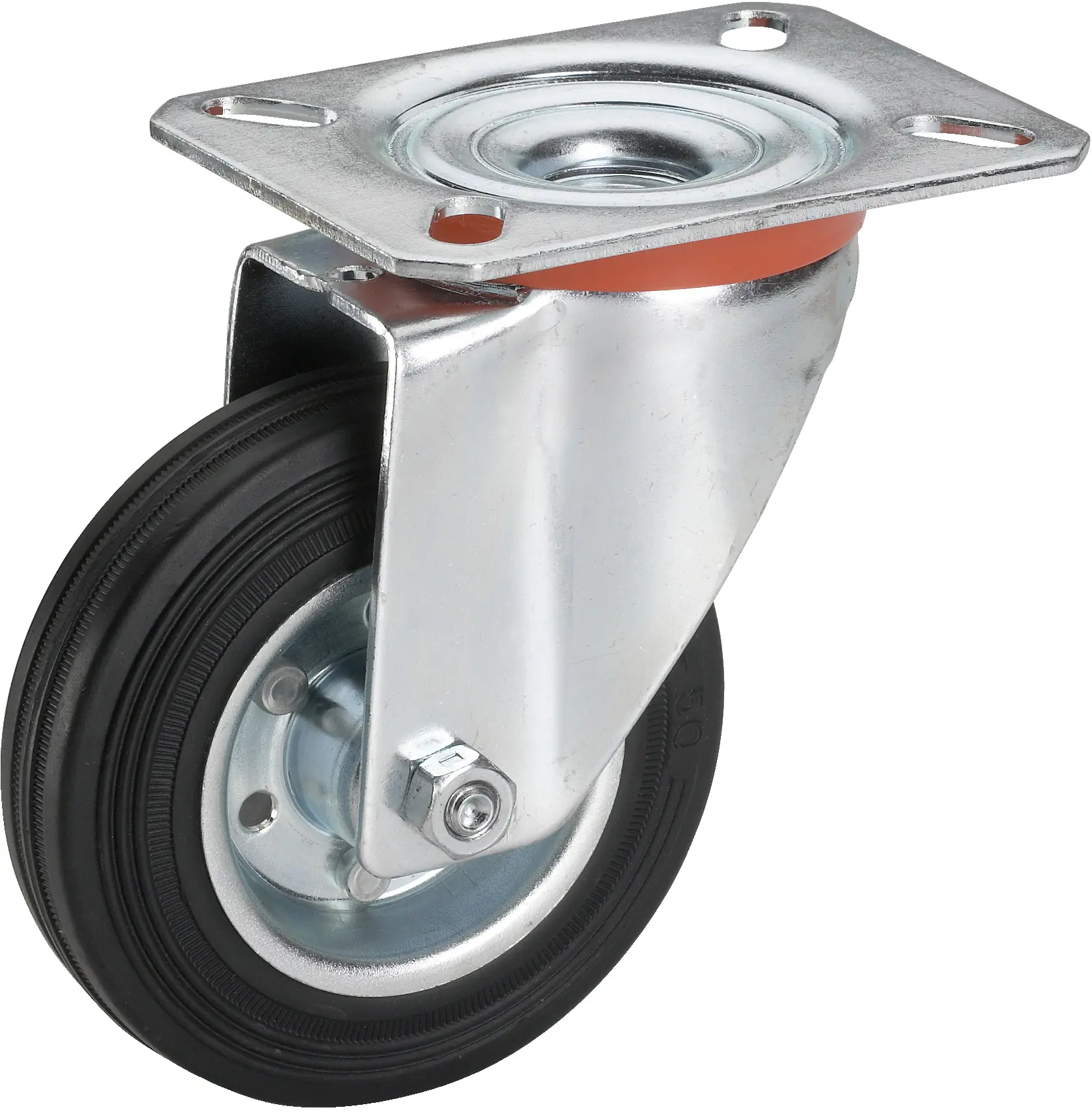 Lenkrolle mit Platte 100 x 30 mm, Tragkr. 70 kg