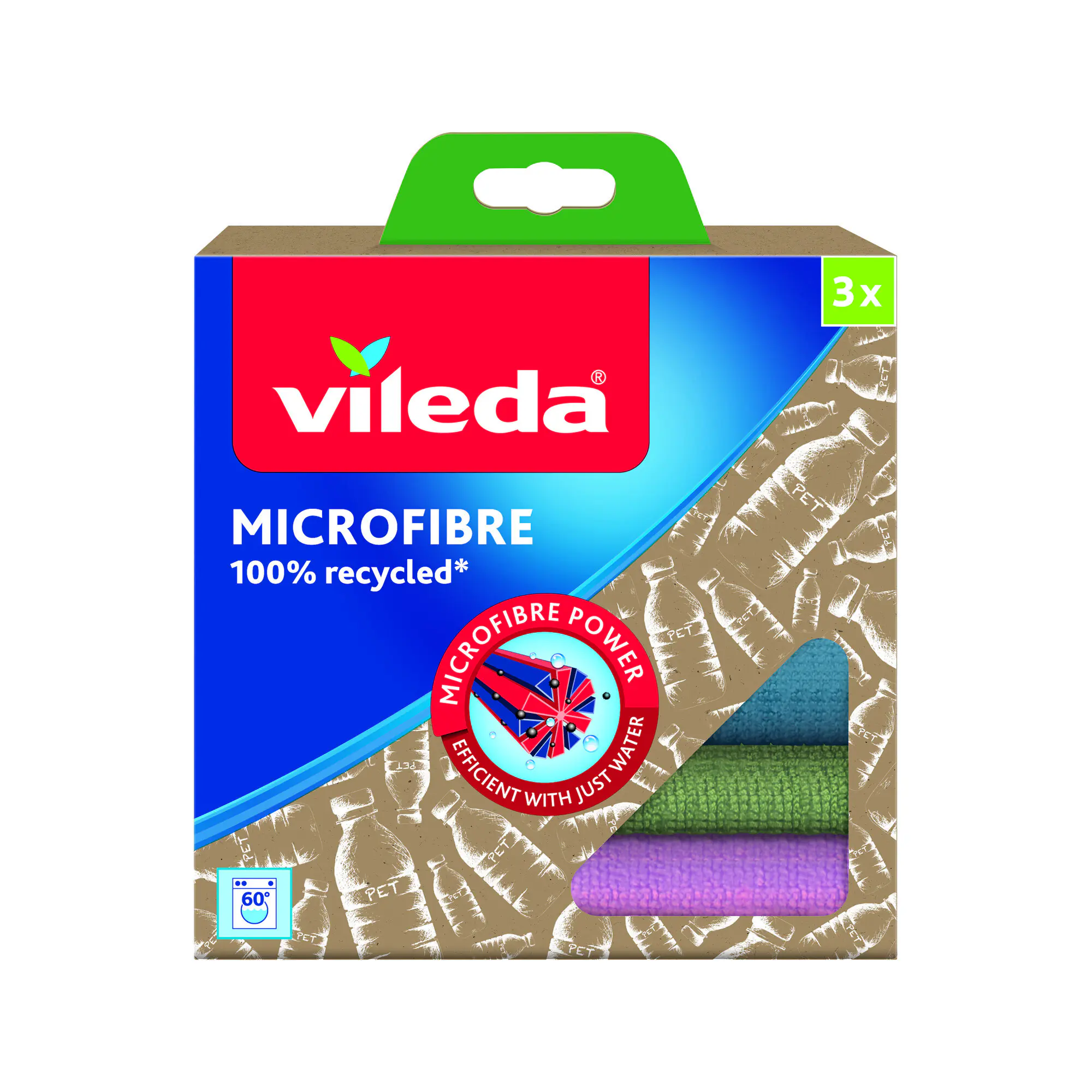 Vileda Microfasertuch Microfibre 100% Recycled 3 Stück