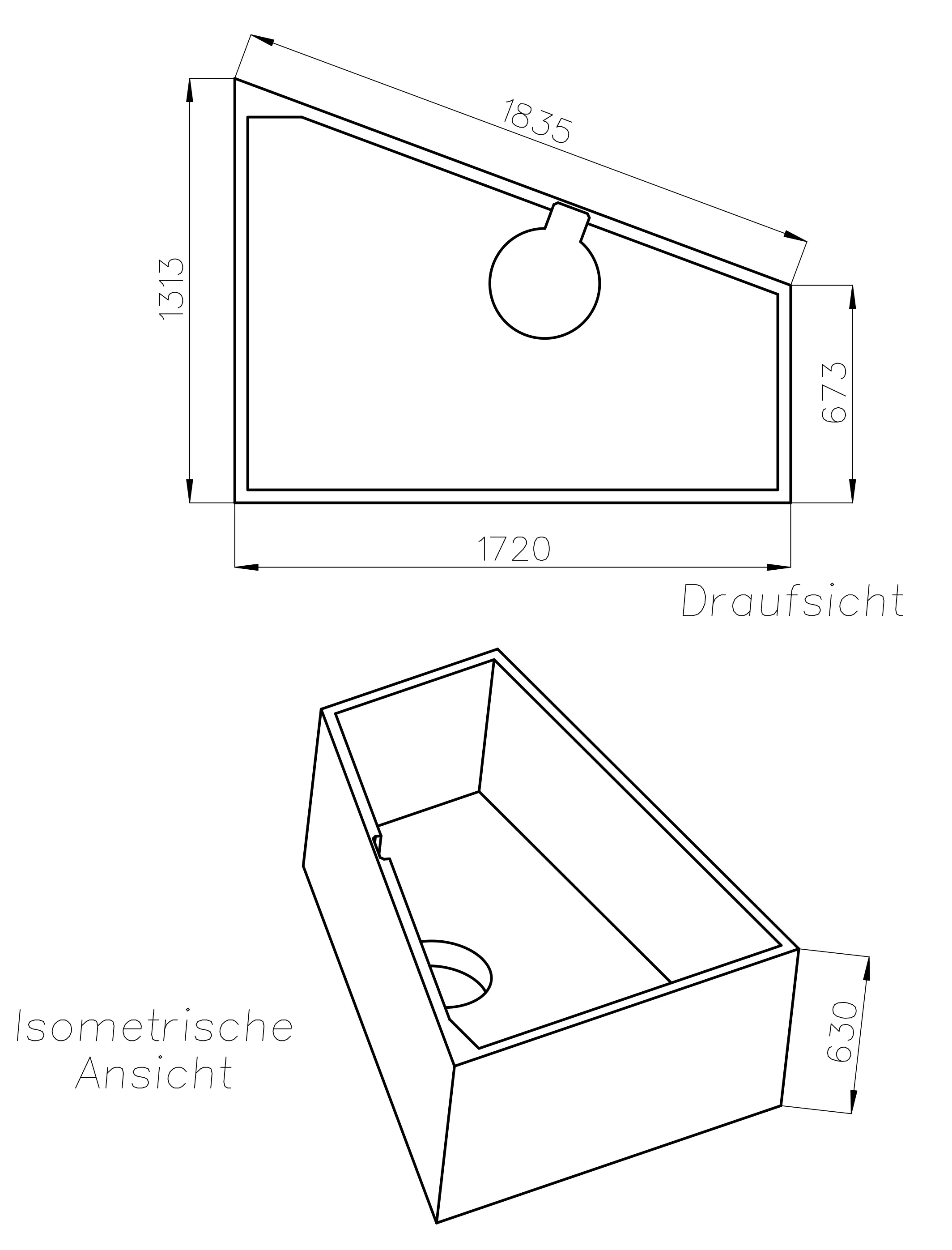 Ottofond Wannenträger Galia II 1720 x 1313 mm