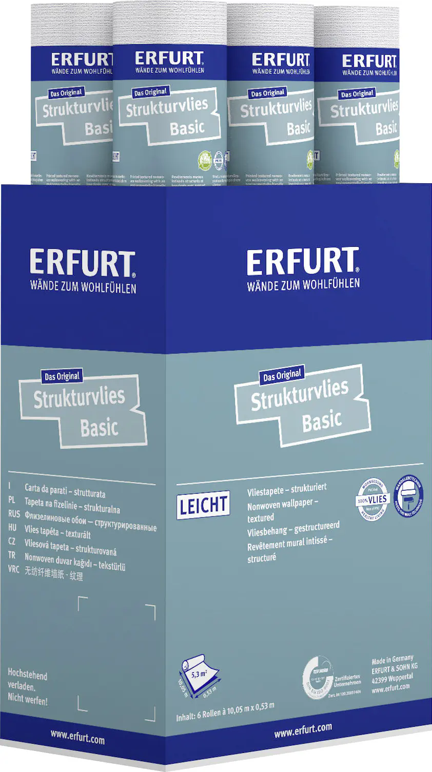 Erfurt Vliestapete Basic 407 weiß 10,05 x 0,53 m