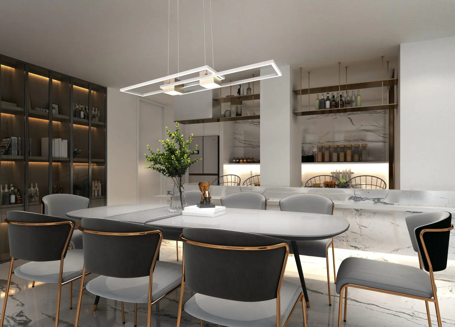 Trio Leuchten LED Pendelleuchte Albany 37W, warmweiß-kaltweiß, coffee