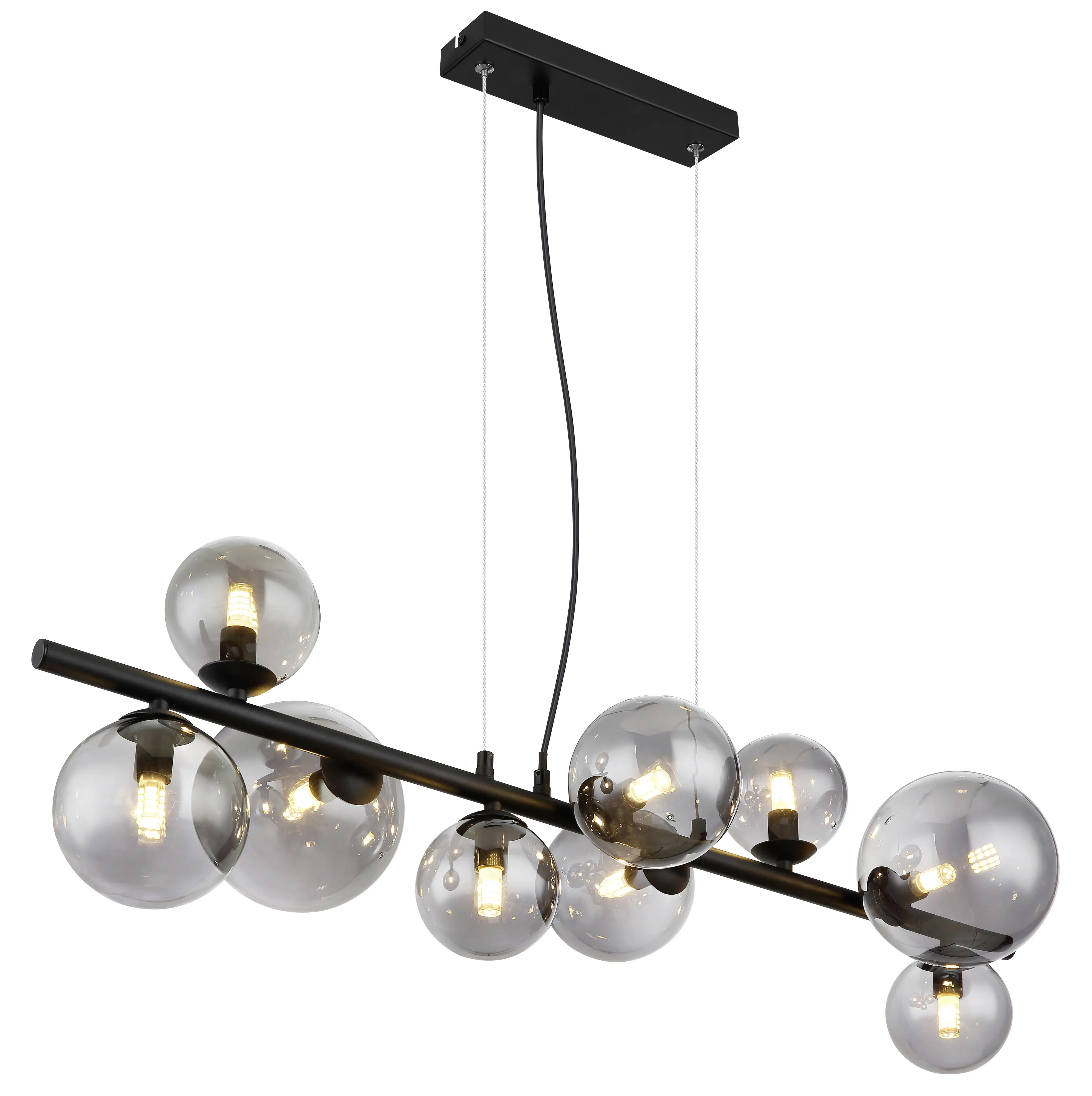 Globo 9er Hängeleuchte Riha schwarz 86 x 36 cm 9 x G9 LED, 3 W